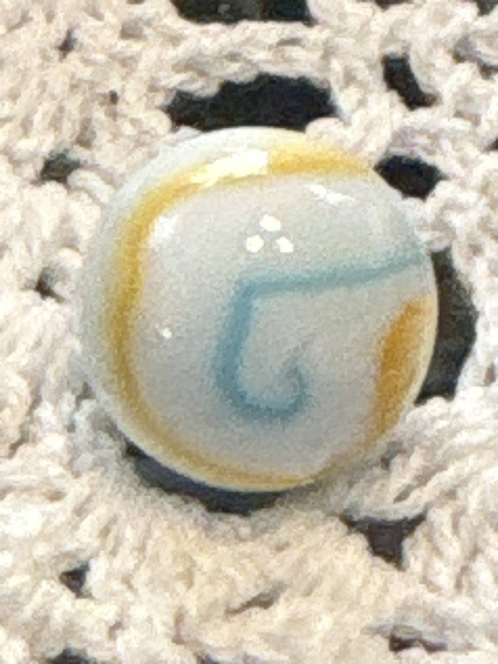 Yellow and Blue Tri-Lite by Vitro Agate Company, identification view