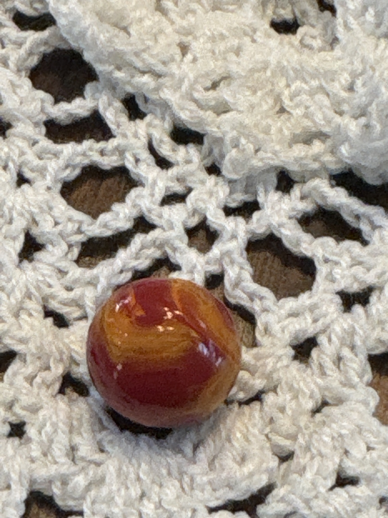 Red and Yellow Swirl by Akro Agate Company