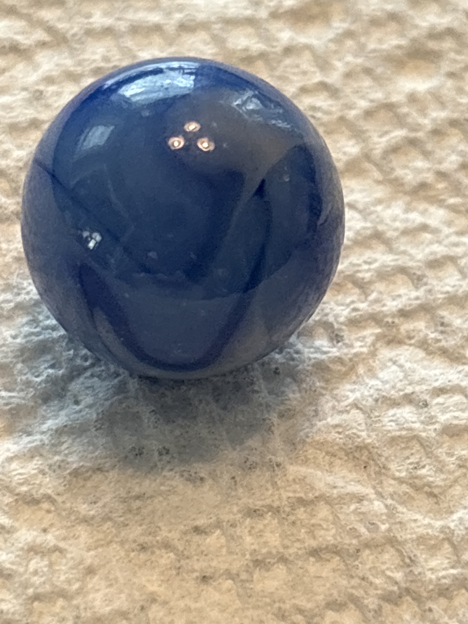 Prize Name (Cobalt Blue) by Akro Agate Company, identification view