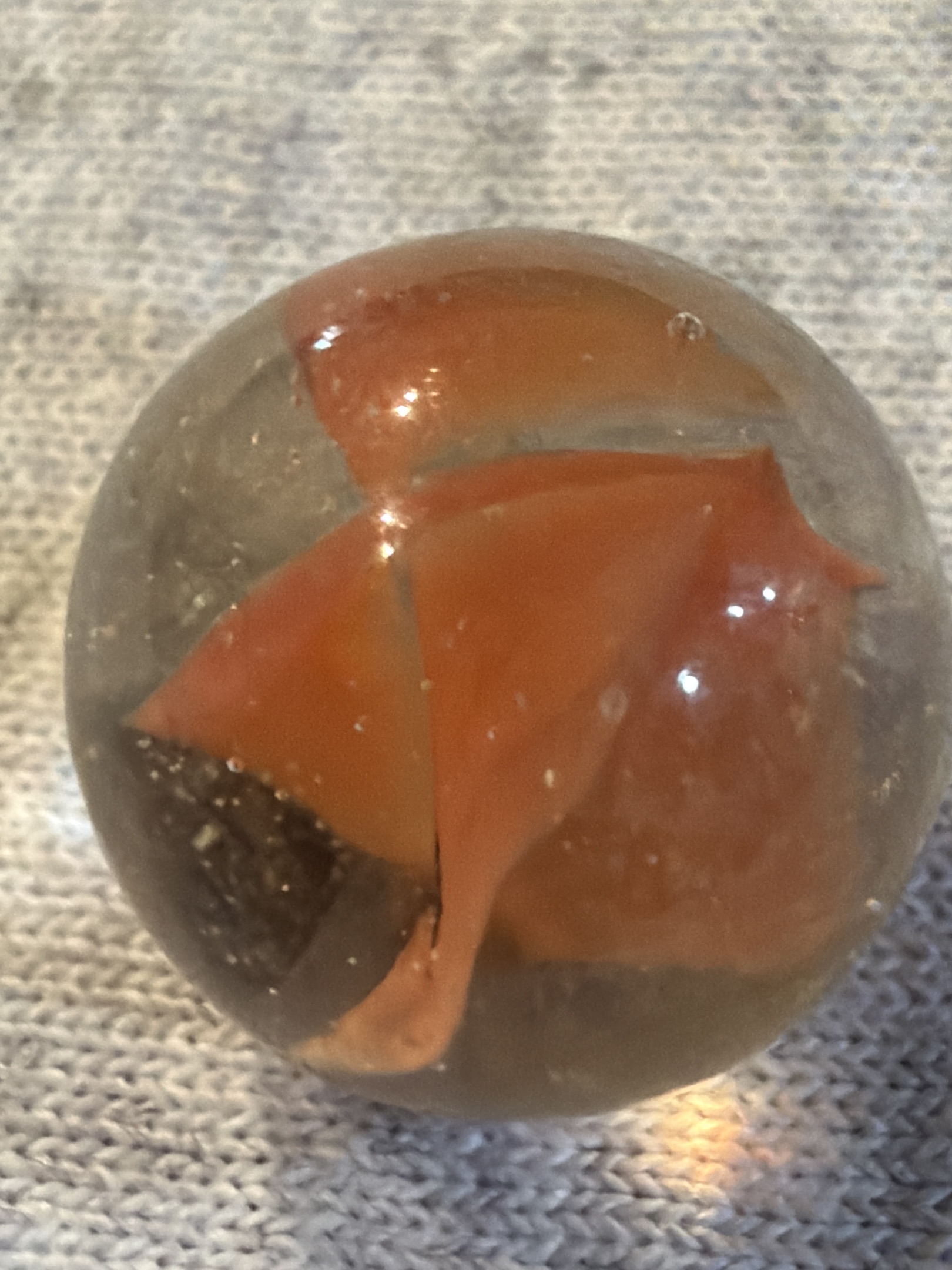 Oxblood Ribbon Corkscrew by Akro Agate, identification view