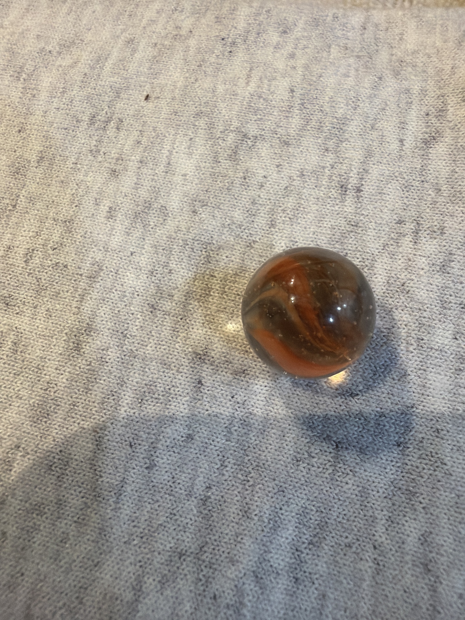 Special - Orange Ribbon Clearie by Akro Agate