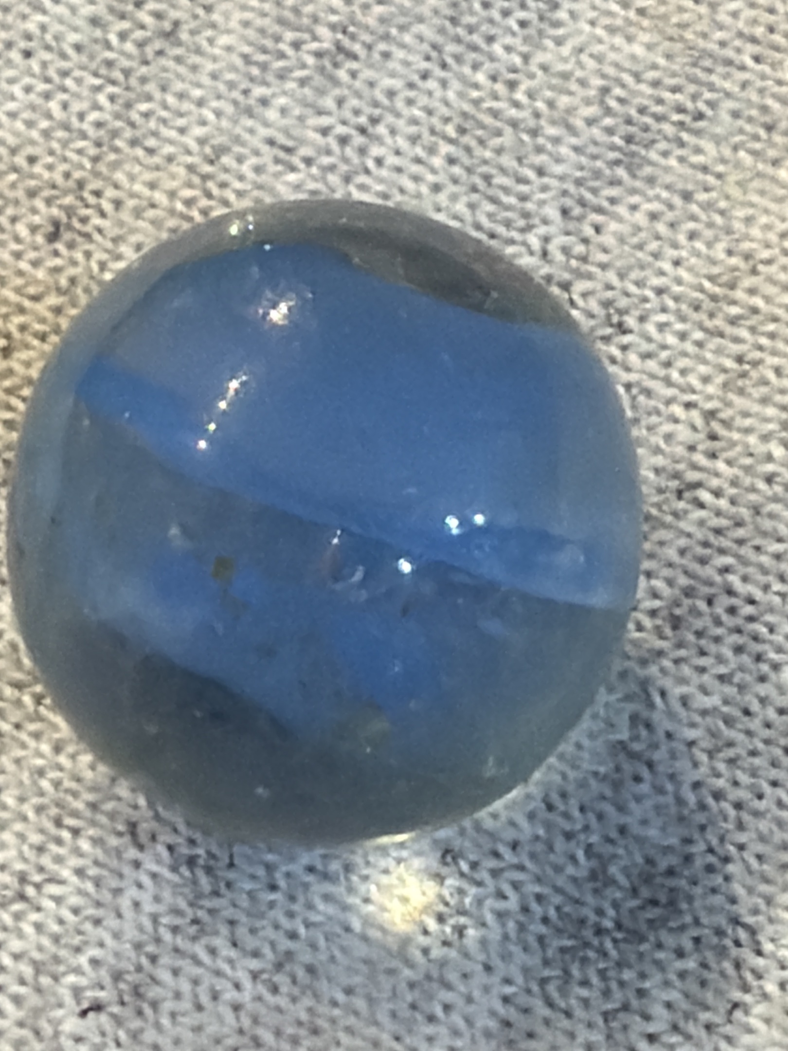 Blue Cat's Eye - Single Ribbon by Vitro Agate, identification view