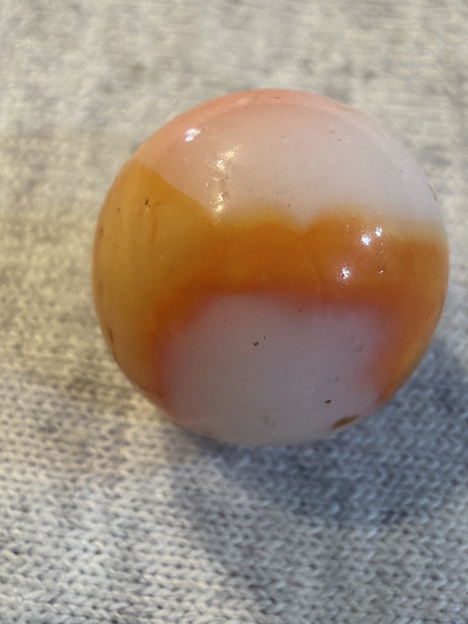Orange and White Patch by Akro Agate, identification view