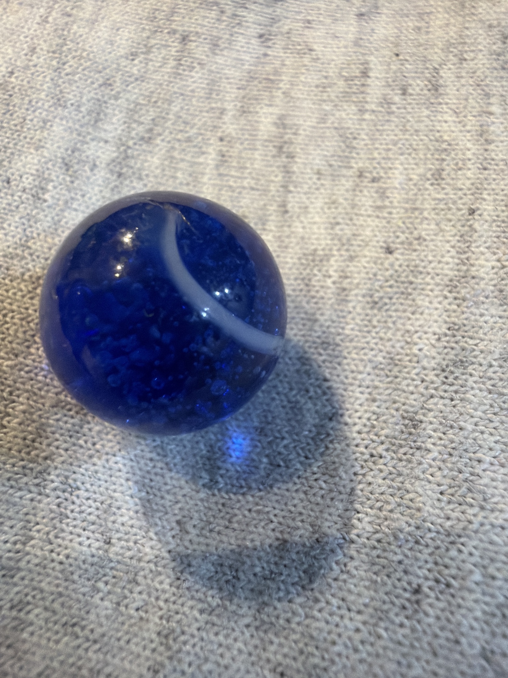 Cobalt Blue Corkscrew by Akro Agate