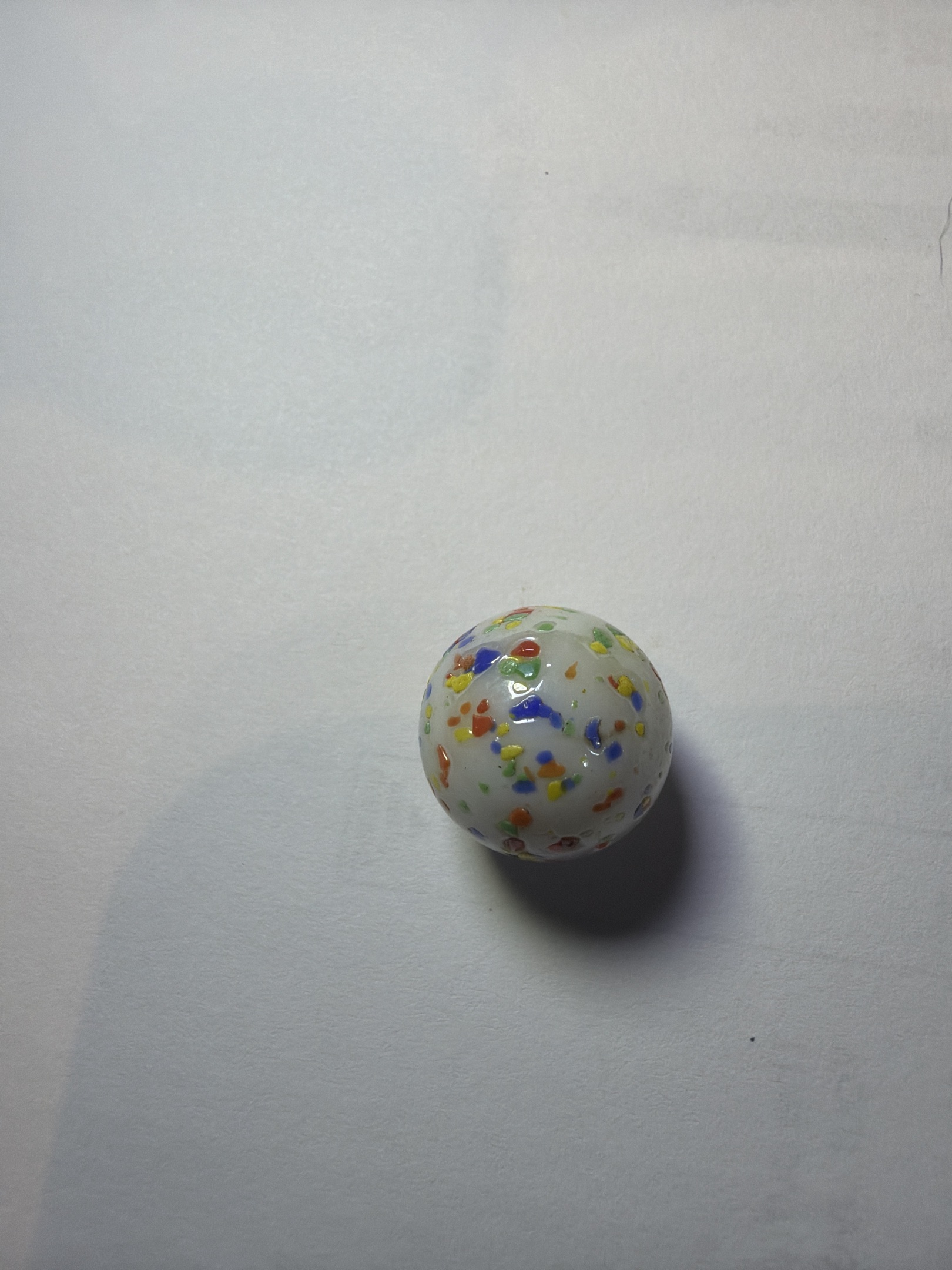 Confetti - White Base Speckled by Vitro Agate Company, identification view
