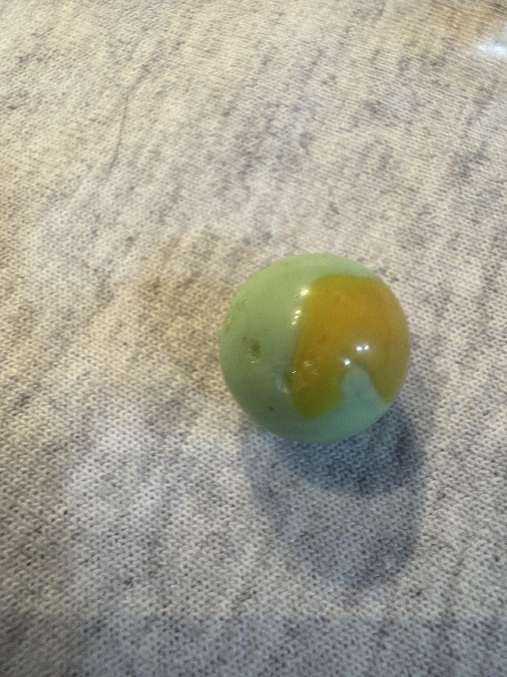 Egg Yolk Patch - Lime Green with Yellow by Akro Agate, identification view