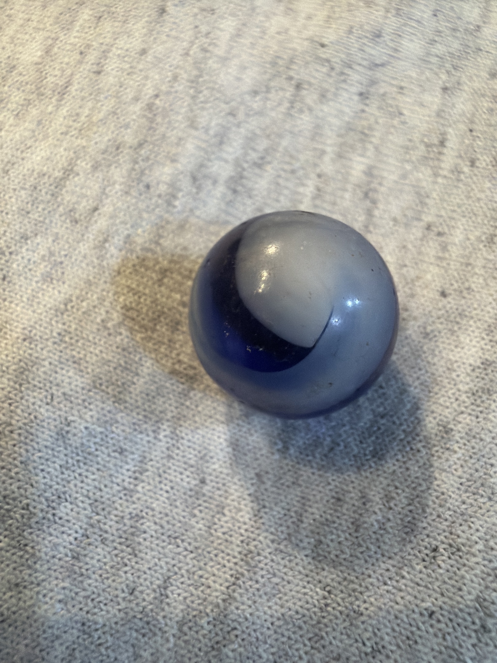 Blue and White Corkscrew by Akro Agate