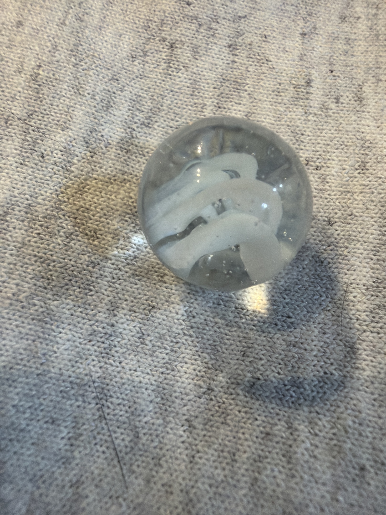 White Ghost - White Ribbon Solid Core by Alley Agate, identification view