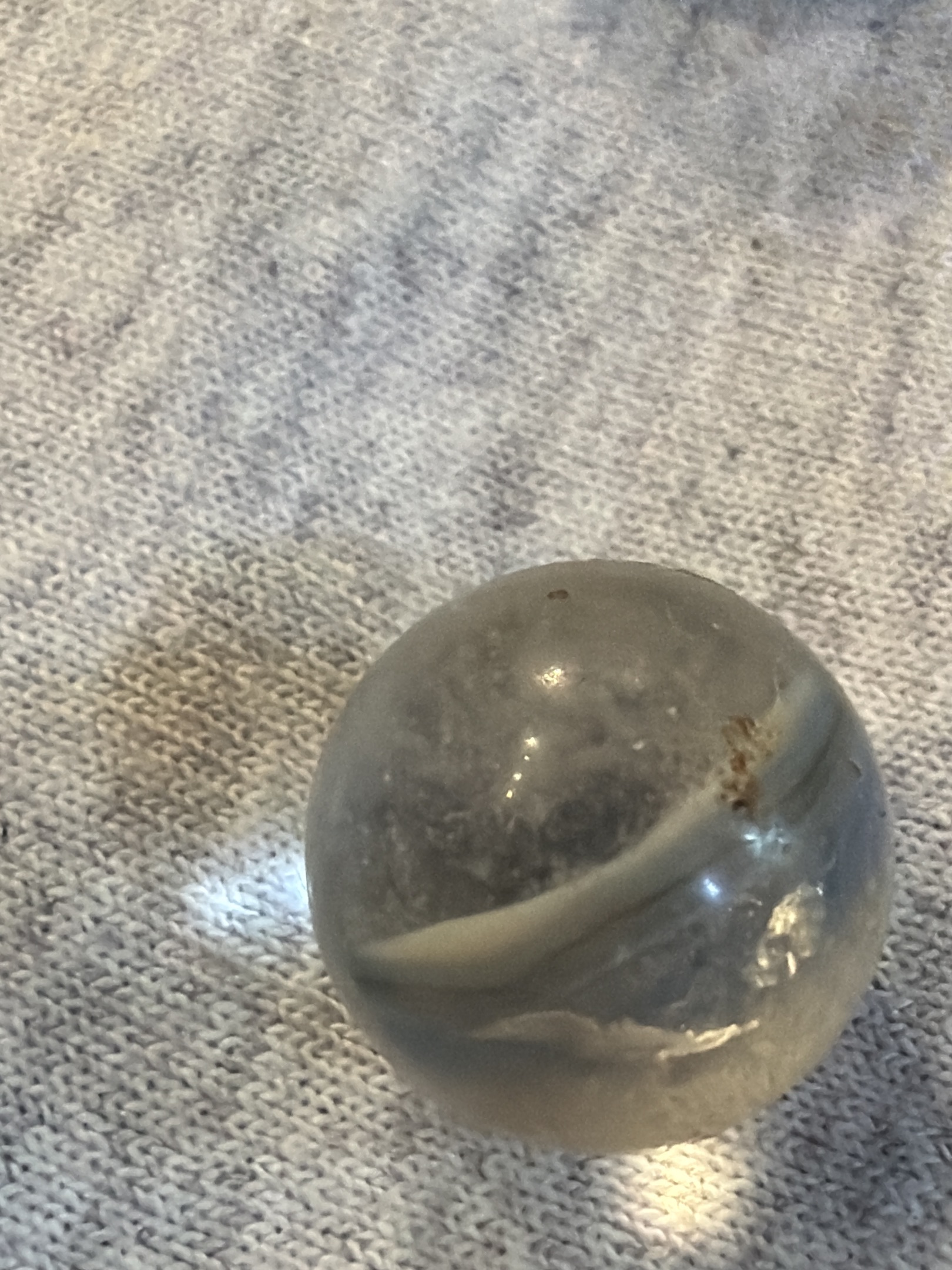 Clearie Cat's Eye - White Vane by Vitro Agate, identification view
