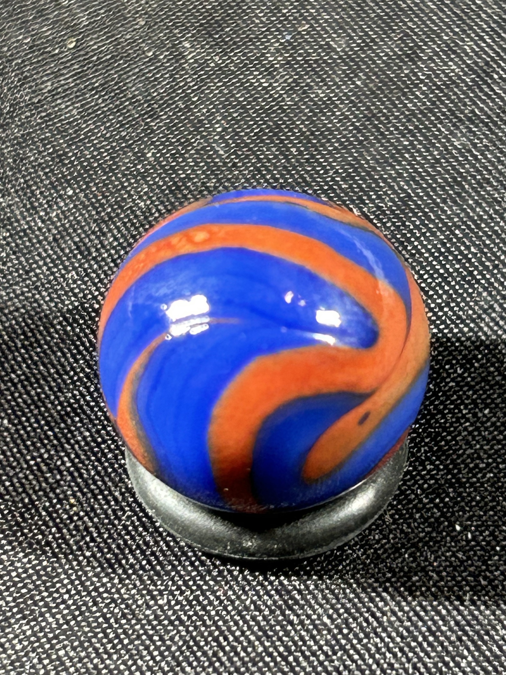 Blue and Orange Swirl by Alley Agate, identification view