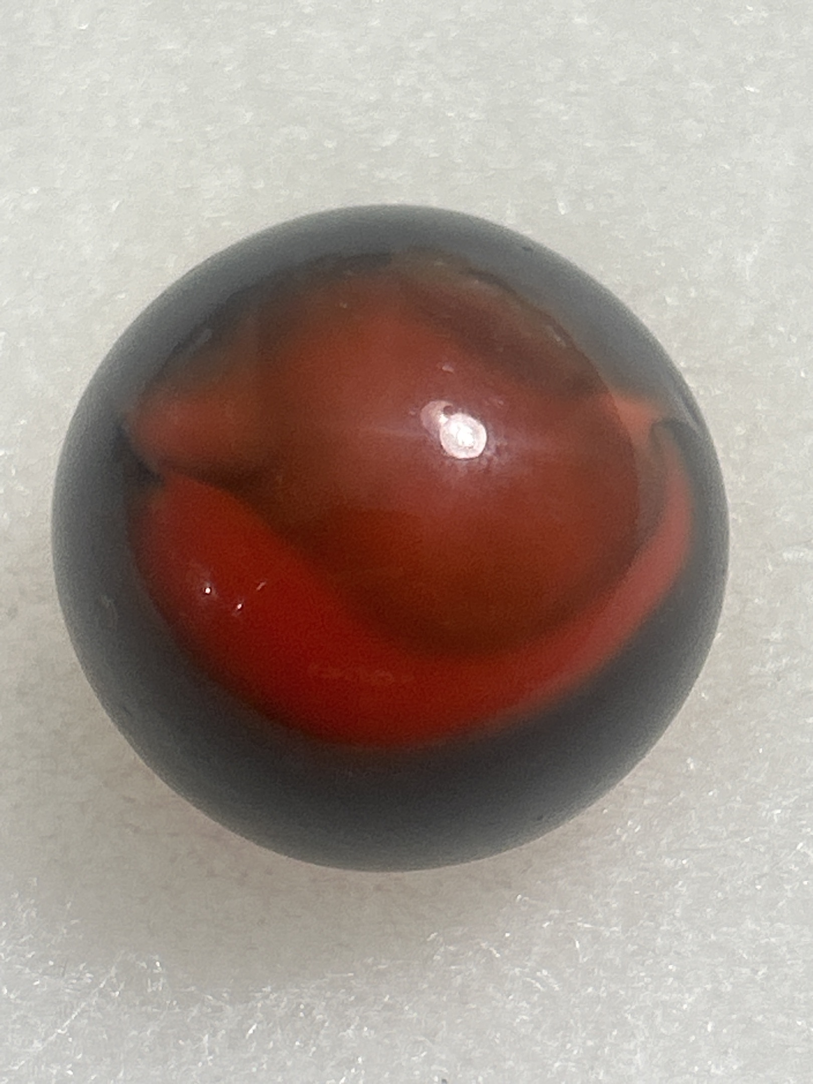 Red & Black Swirl (Prize Name) by Akro Agate Company