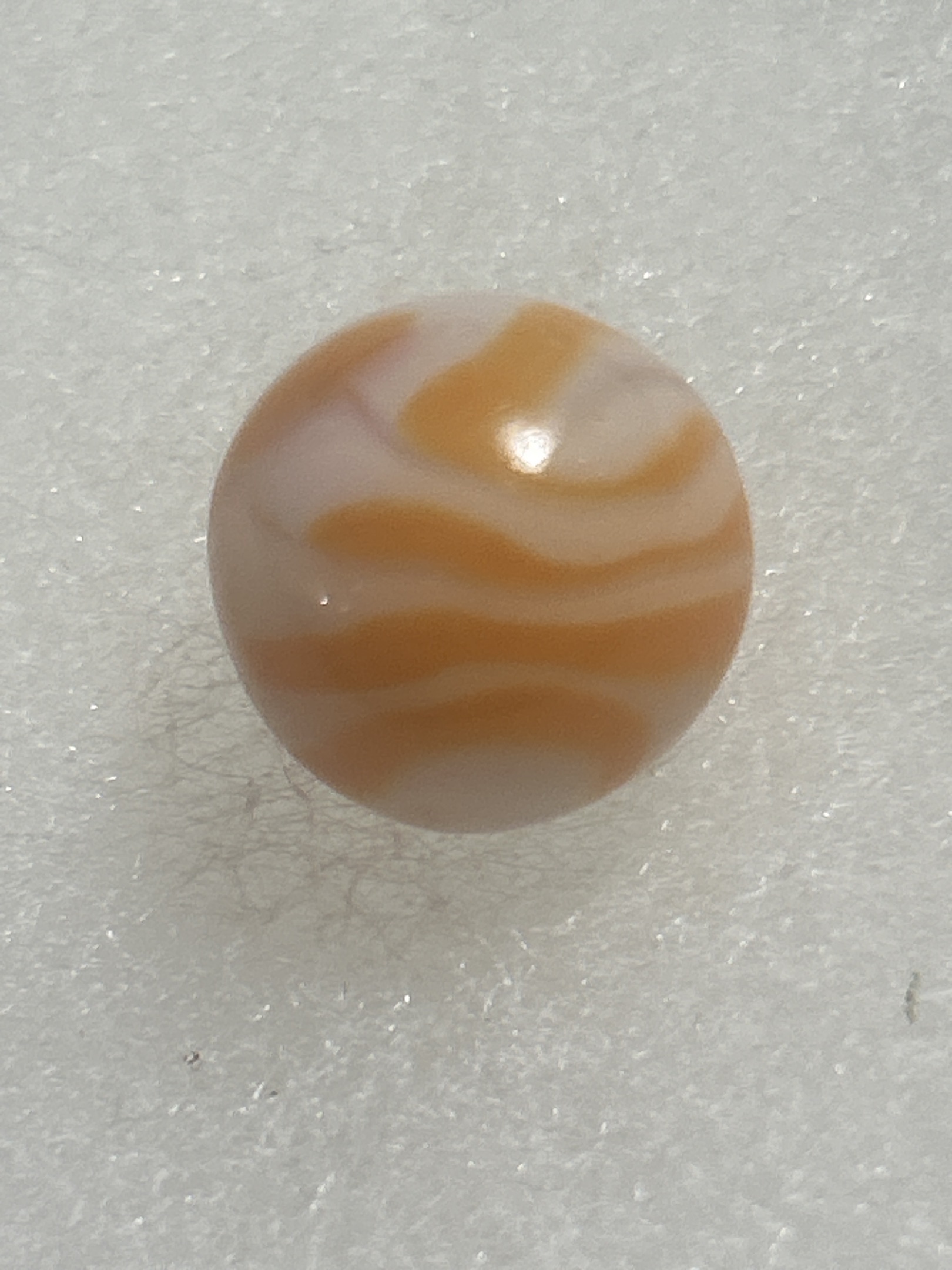 Orange and White Opaque Swirl by Akro Agate Company