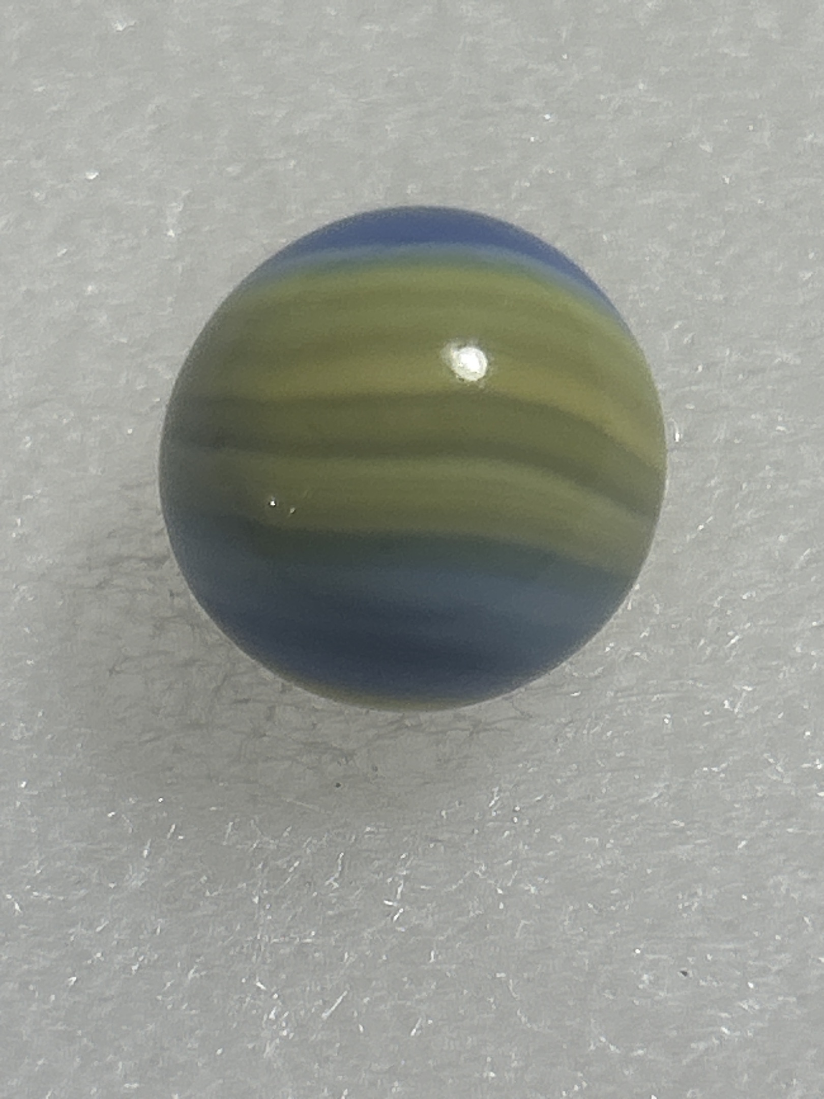 Blue and Yellow Swirl by Akro Agate Company