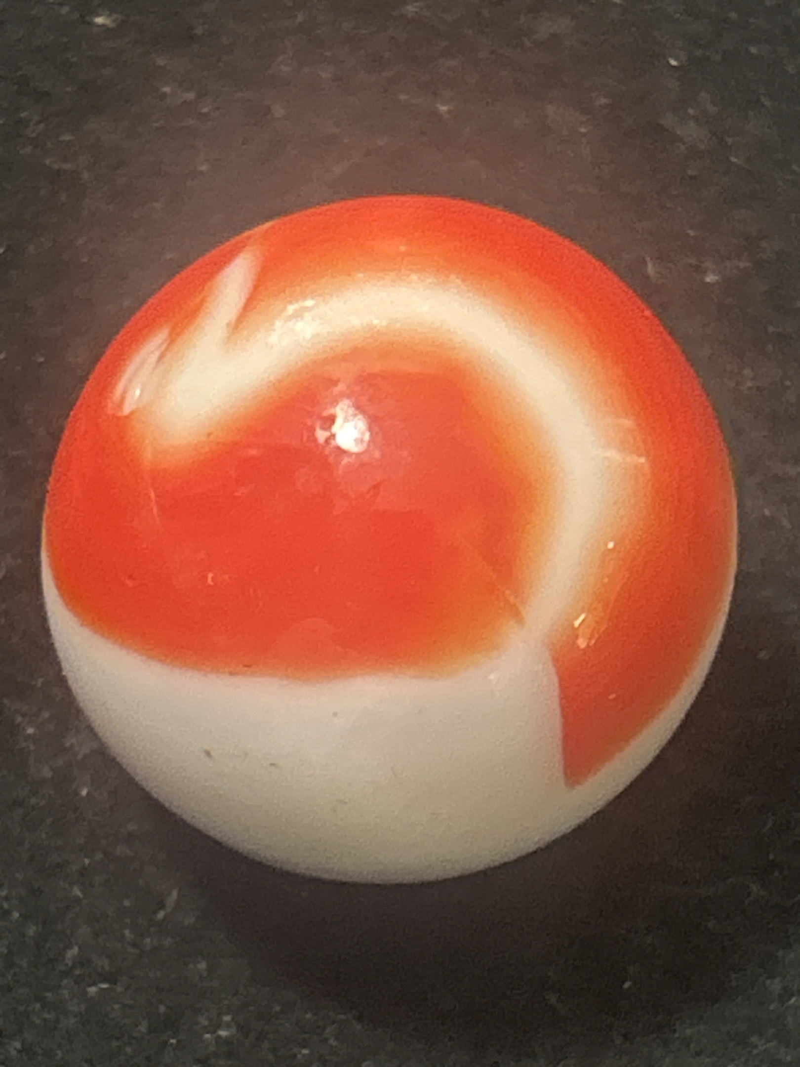 Orange and White Rainbo by Peltier Glass Company