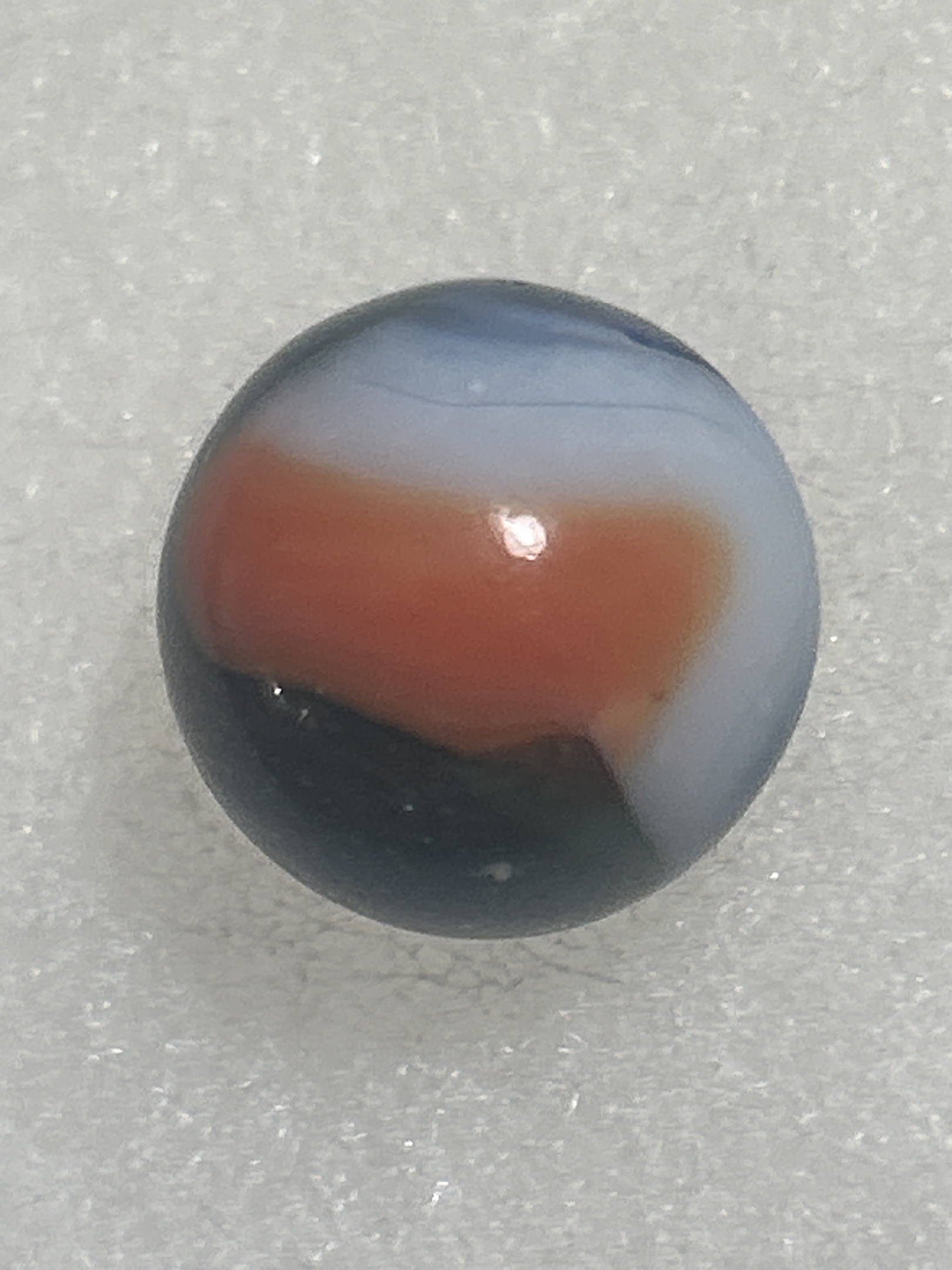 Red and Blue Popeye by Akro Agate Company