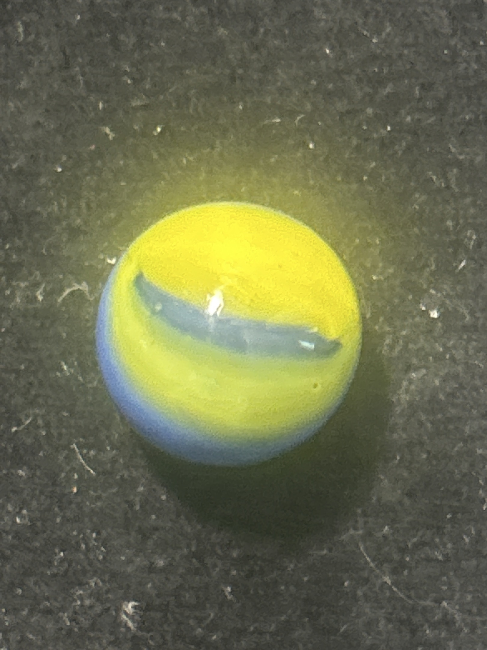 Blue and Yellow Swirl by Peltier Glass Company, identification view