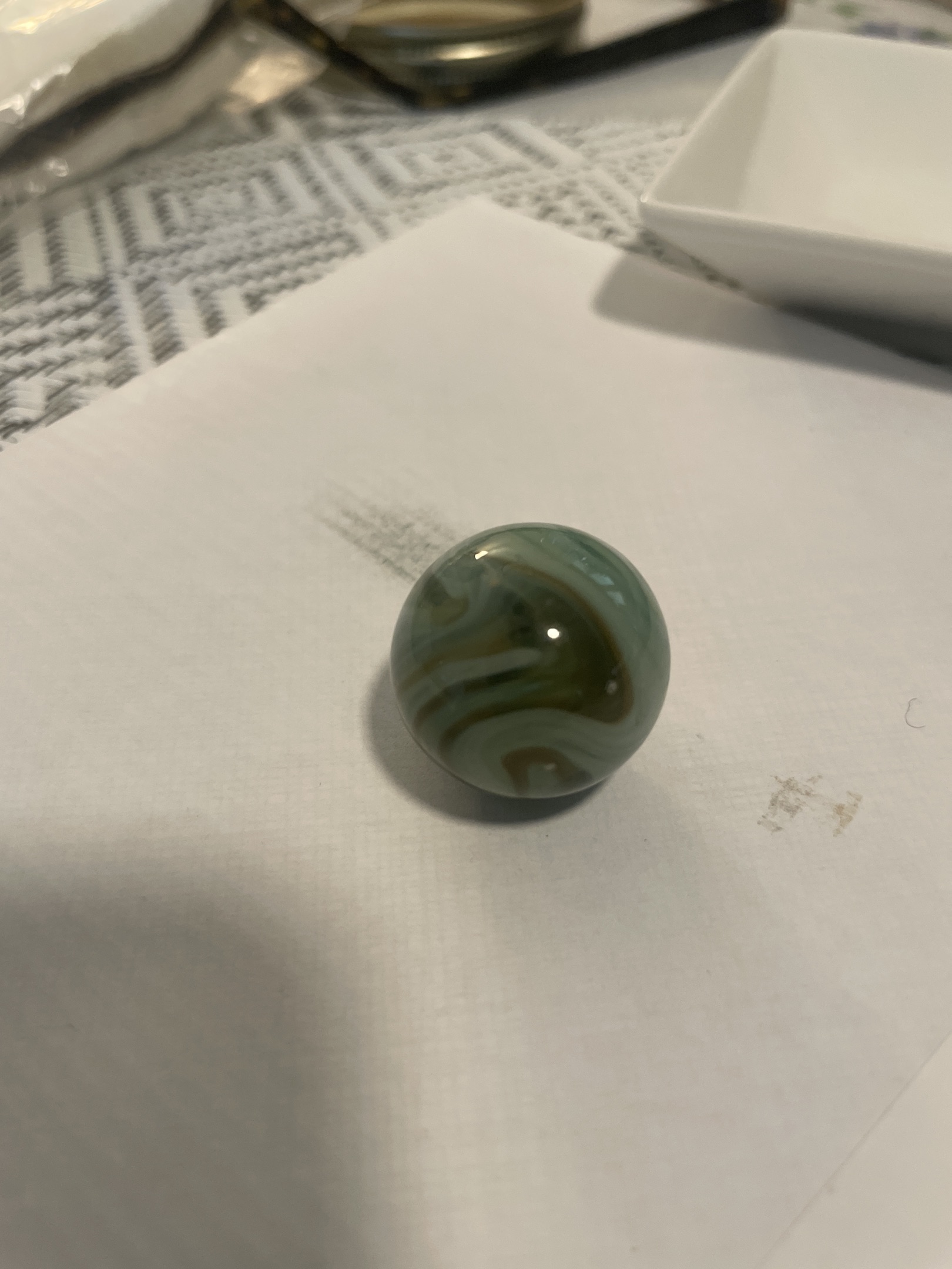 Green and Brown Shooter by Heaton Agate Company