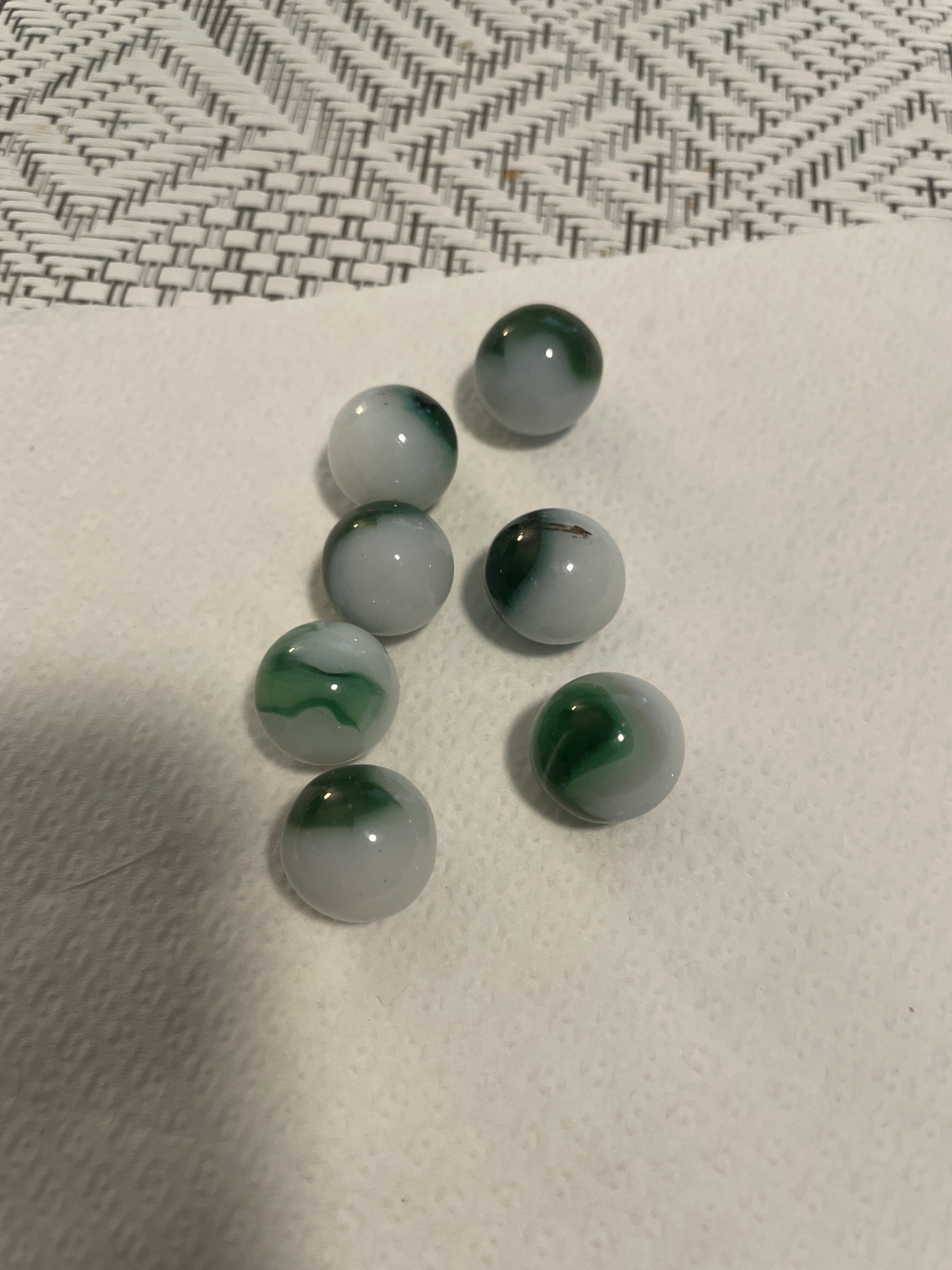 Green and White Victory by Vitro Agate Company