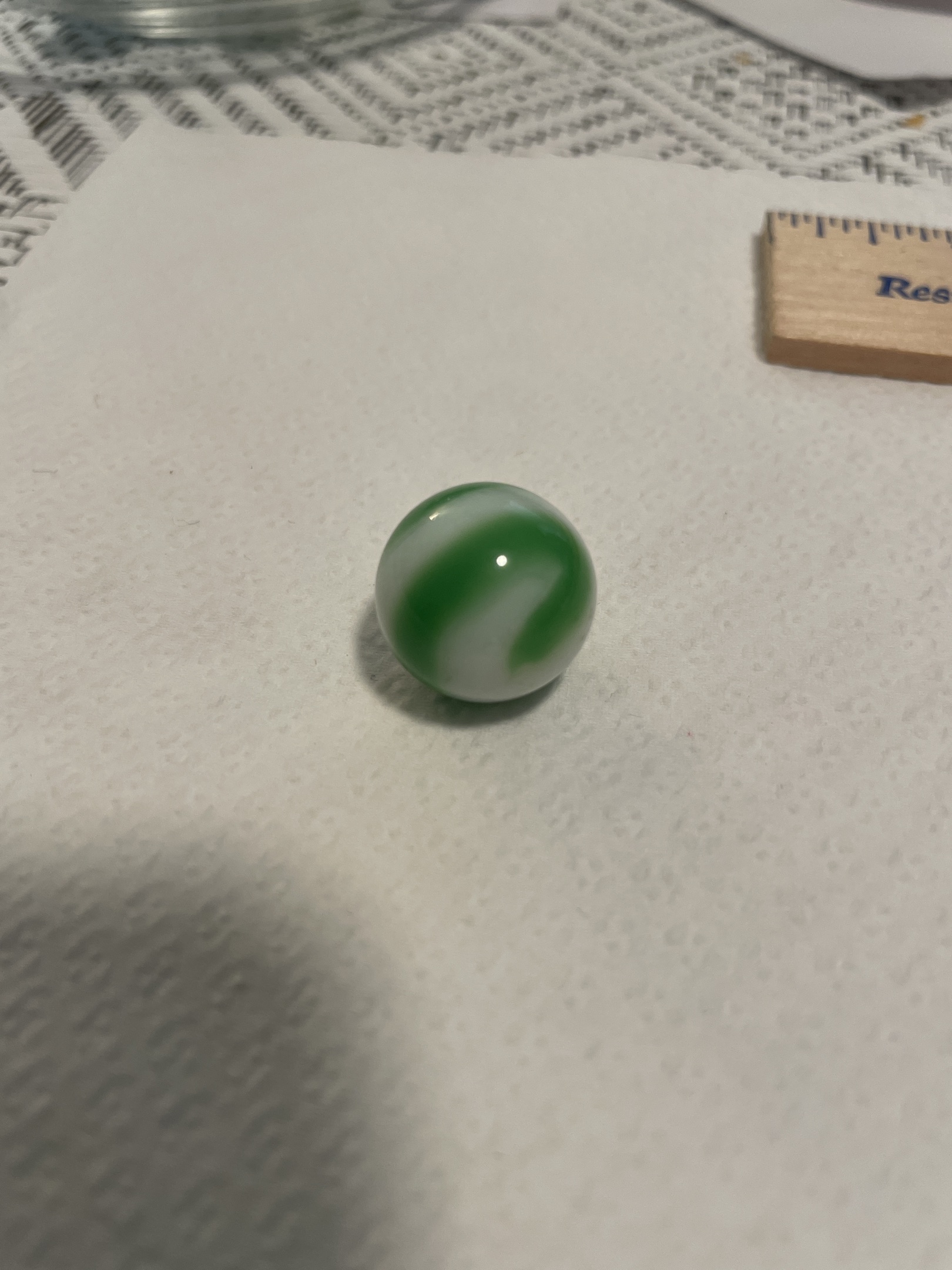 Green and White Swirl by Vitro Agate Company