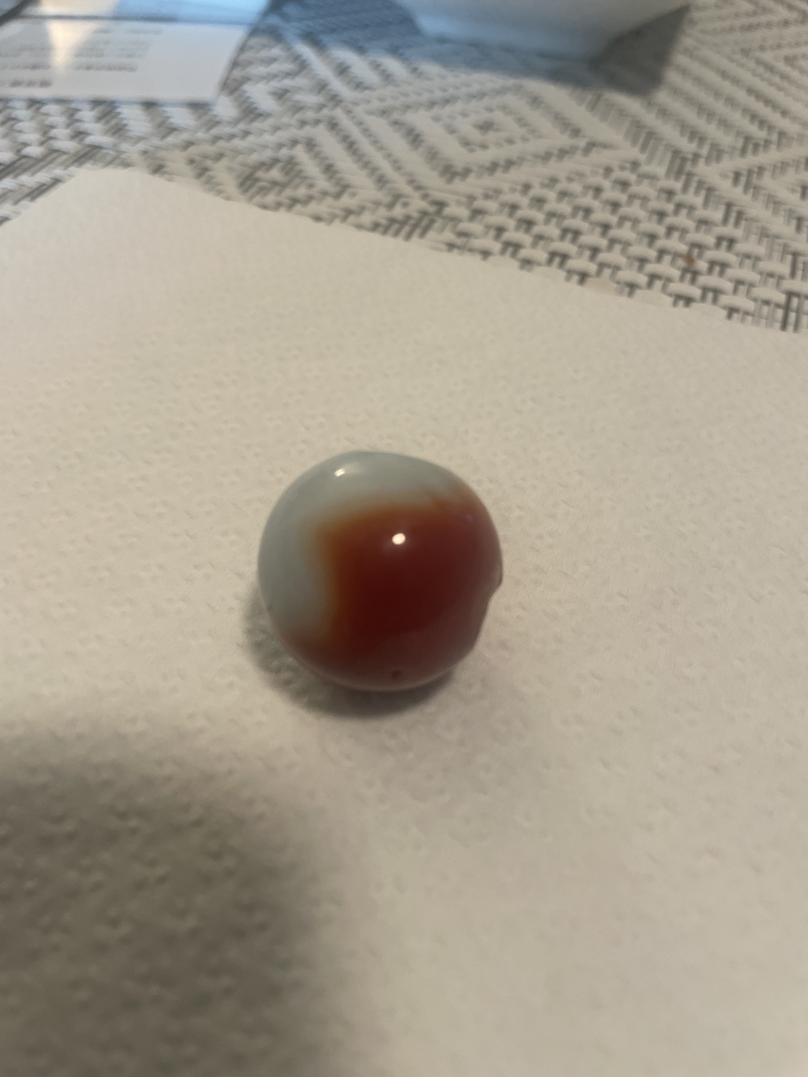 Prize Name (Red & White) by Akro Agate Company