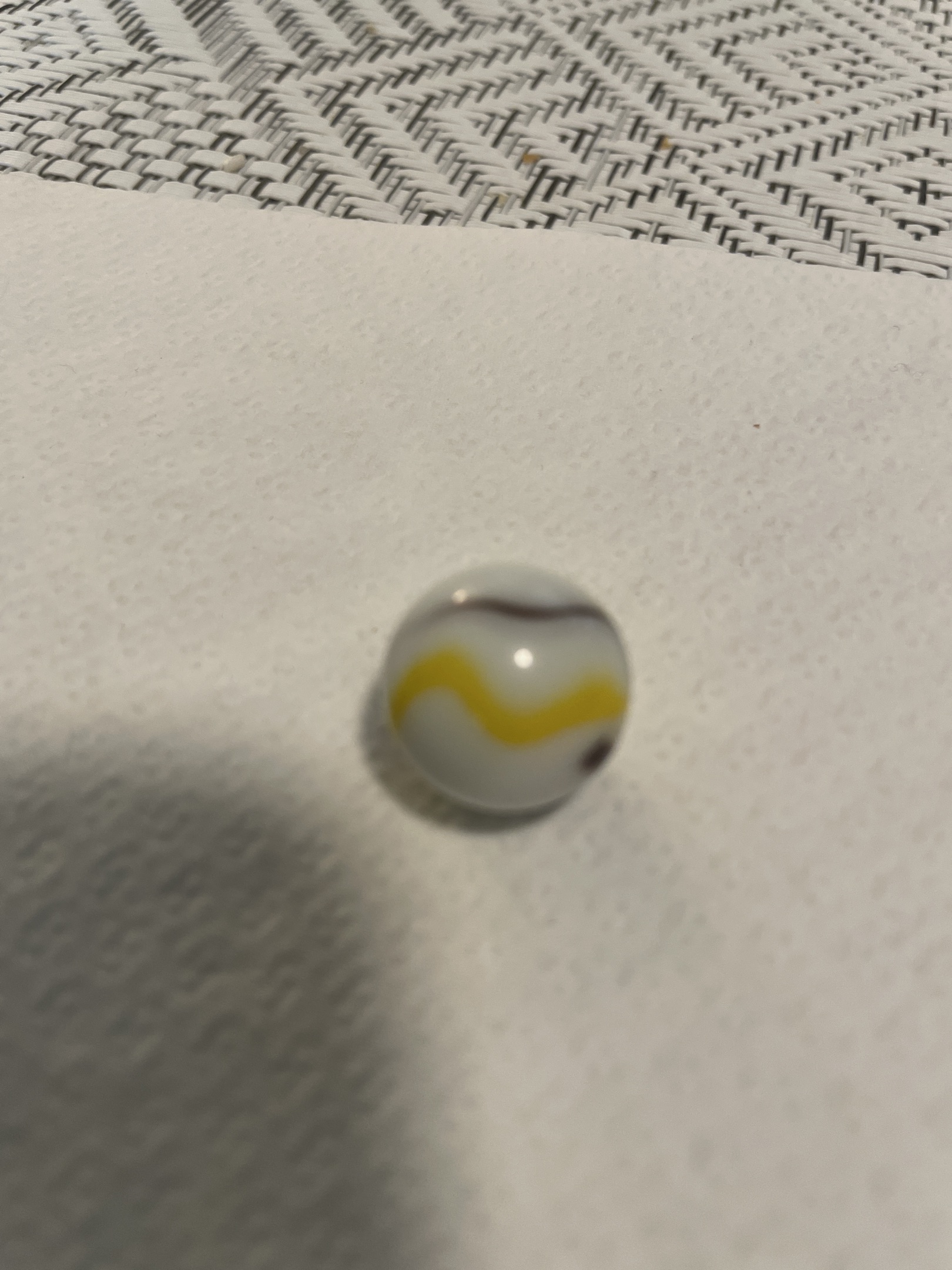 Prize Name (Yellow and Brown) by Akro Agate Company