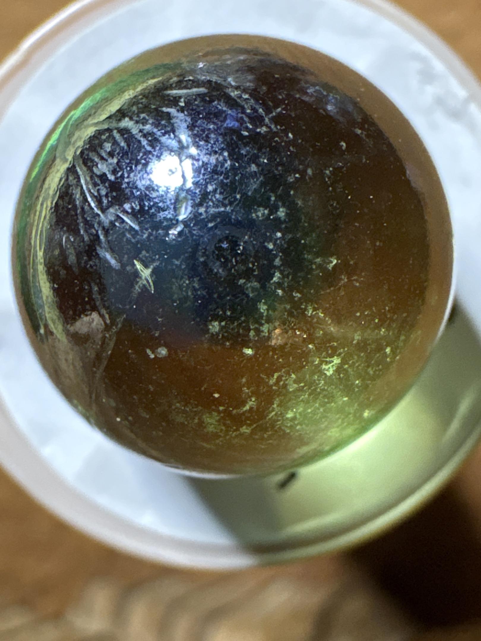 Dark Amber Game Marble by Unknown, identification view
