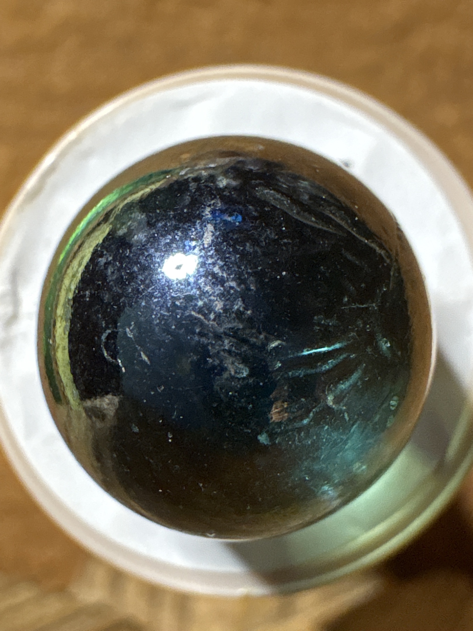 Black Game Marble by Akro Agate Company, identification view