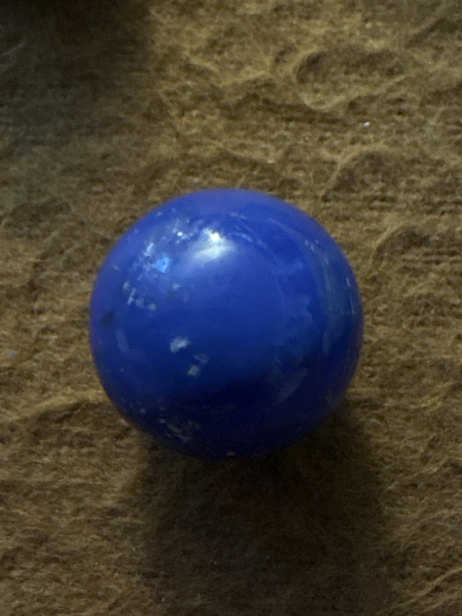 Cobalt Blue Game Marble by Akro Agate Company, identification view