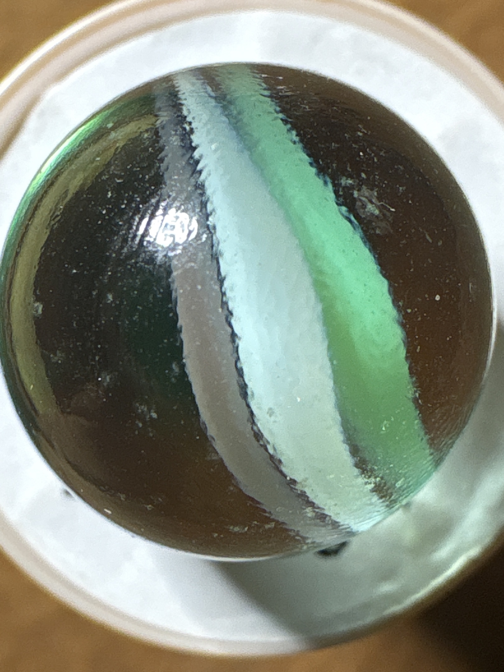 Black Cat (Green & White) by Vitro Agate Company