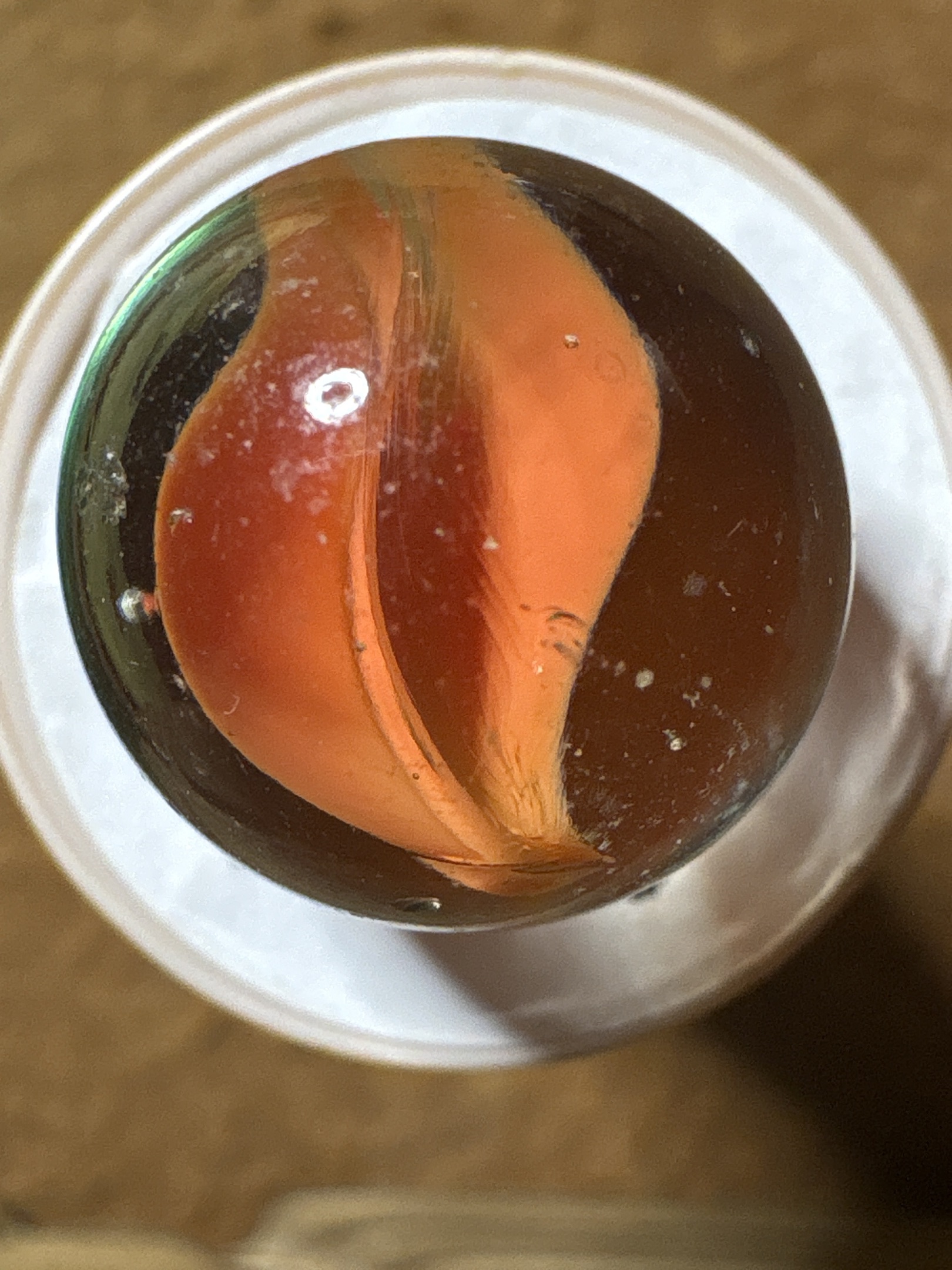 Orange 4-Vane Cat's Eye by Vitro Agate Company