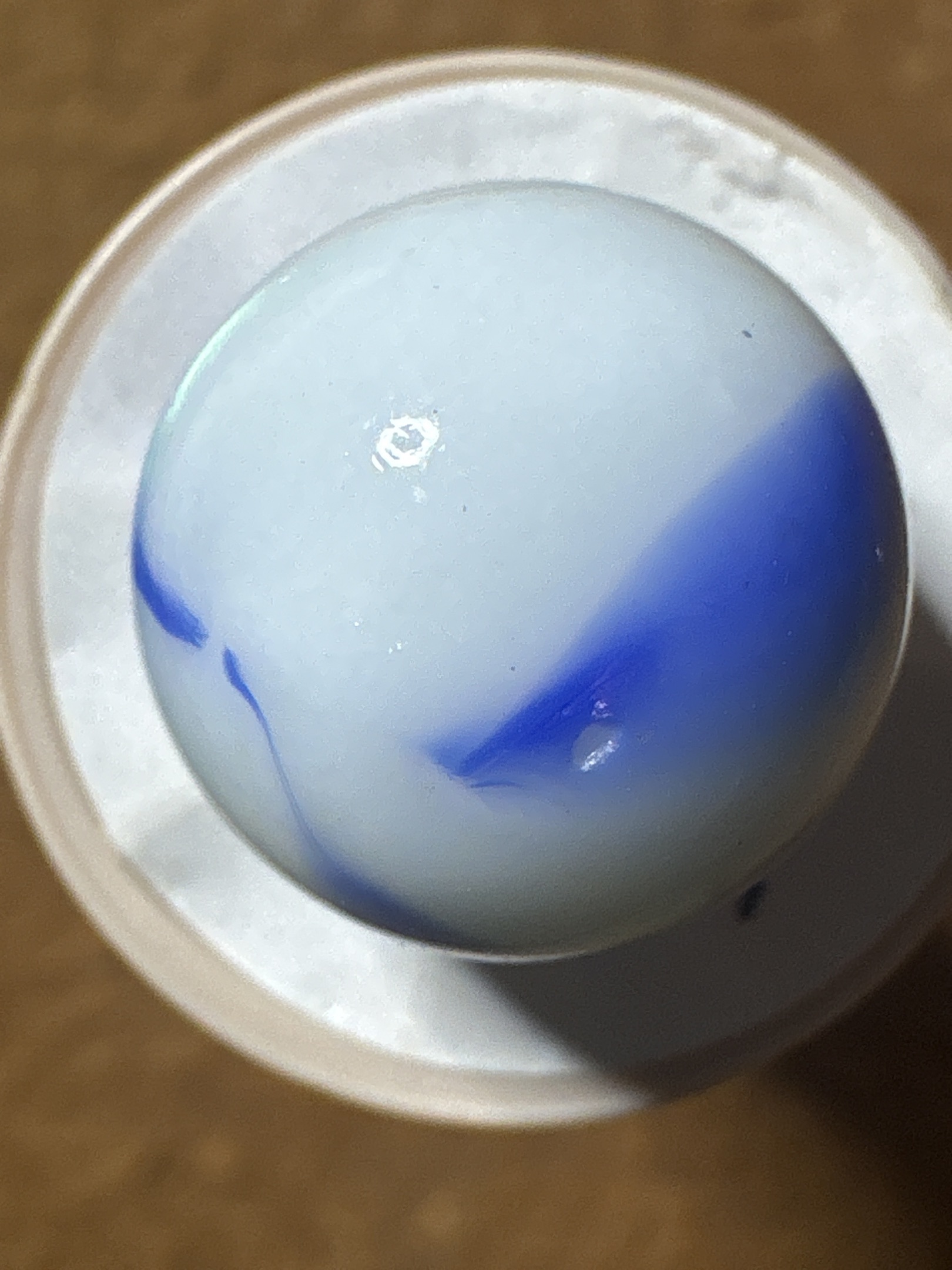 Blue and White Swirl by Akro Agate Company