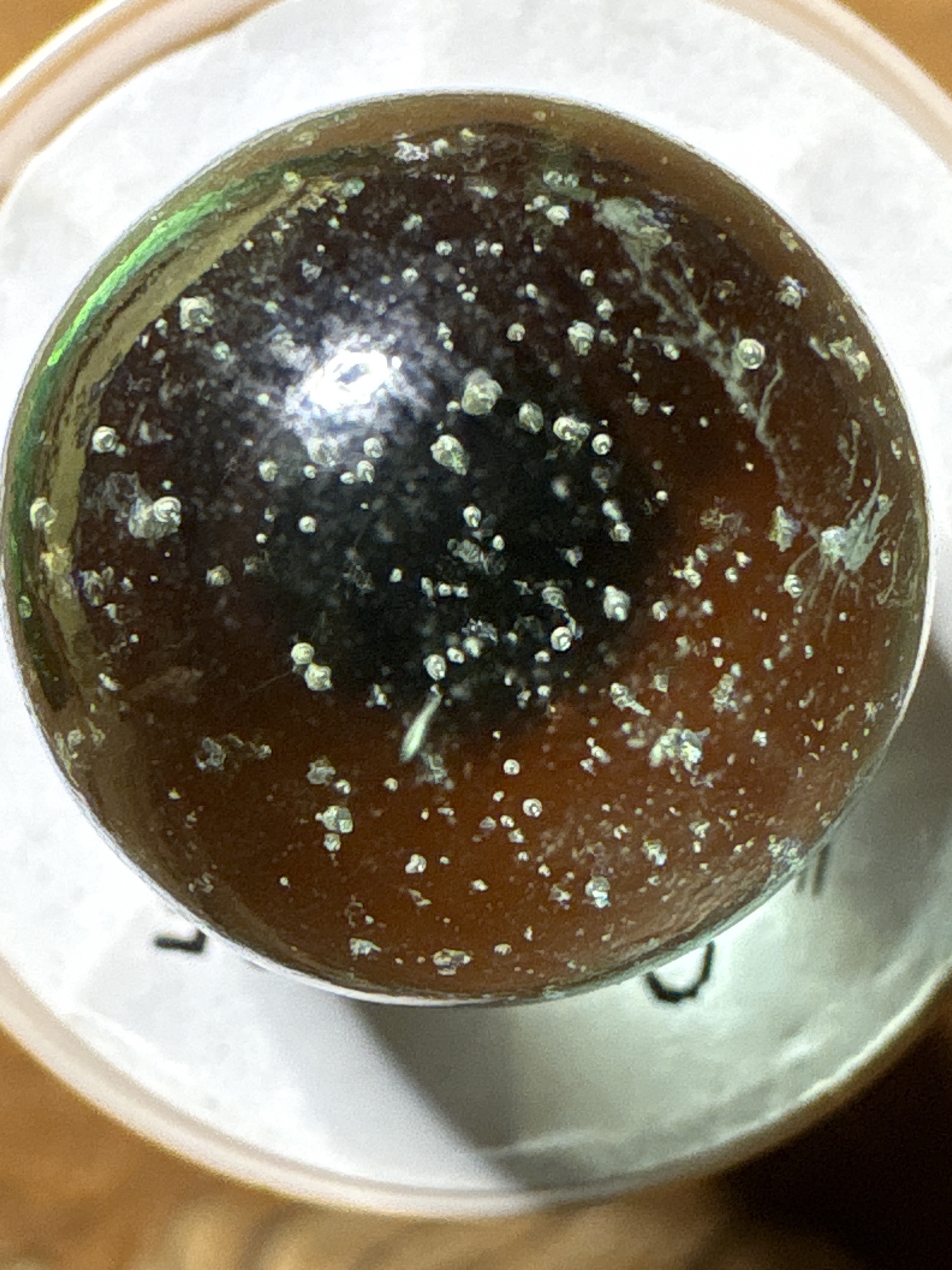 Amber Mica with Dark Core by German Handmade, identification view