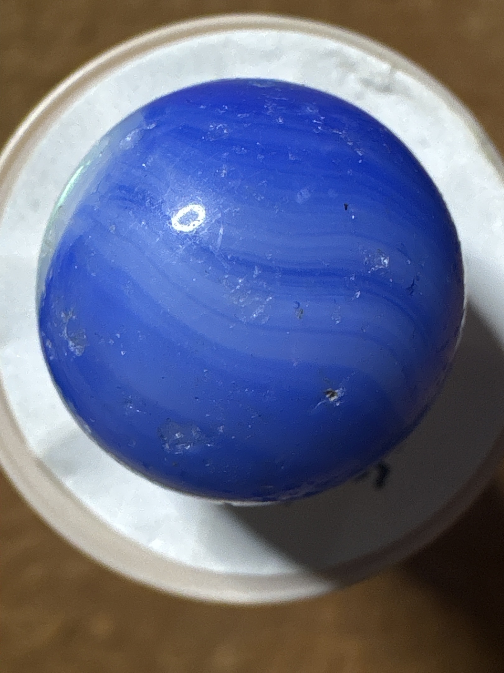 Blue and White Rainbo by Peltier Glass Company