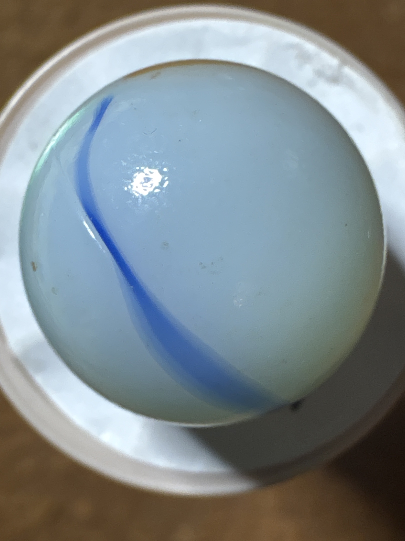 Blue and Yellow Popeye (Blue-based) by Akro Agate Company