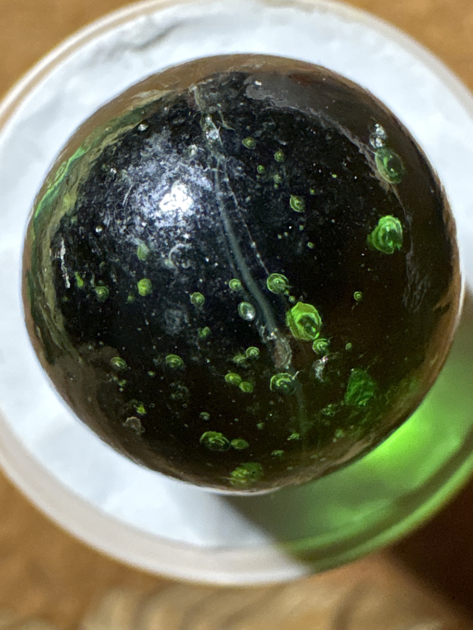 Green Aventurine on Black by Peltier Glass Co.