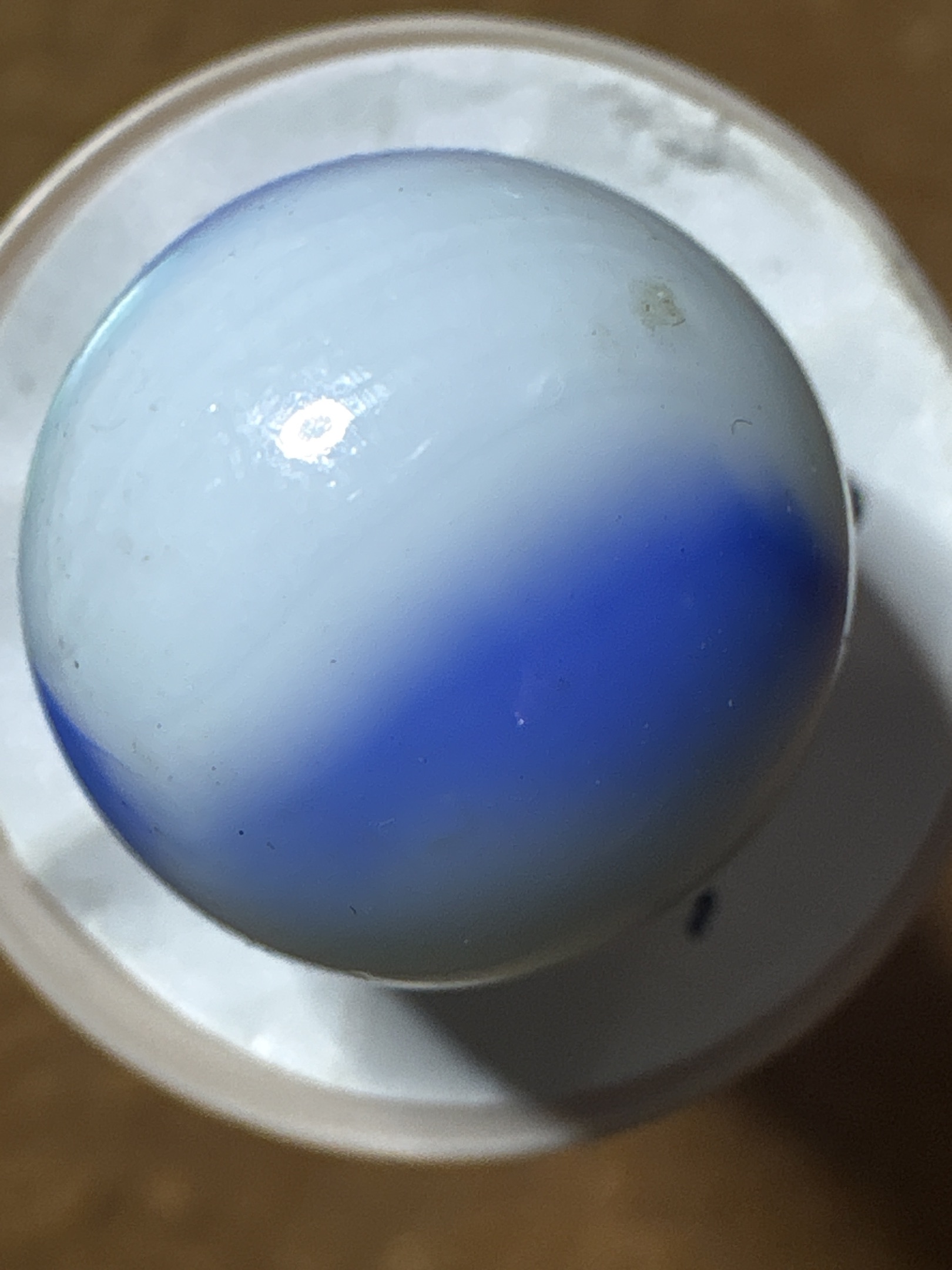 Blue and White Swirl by Akro Agate Company