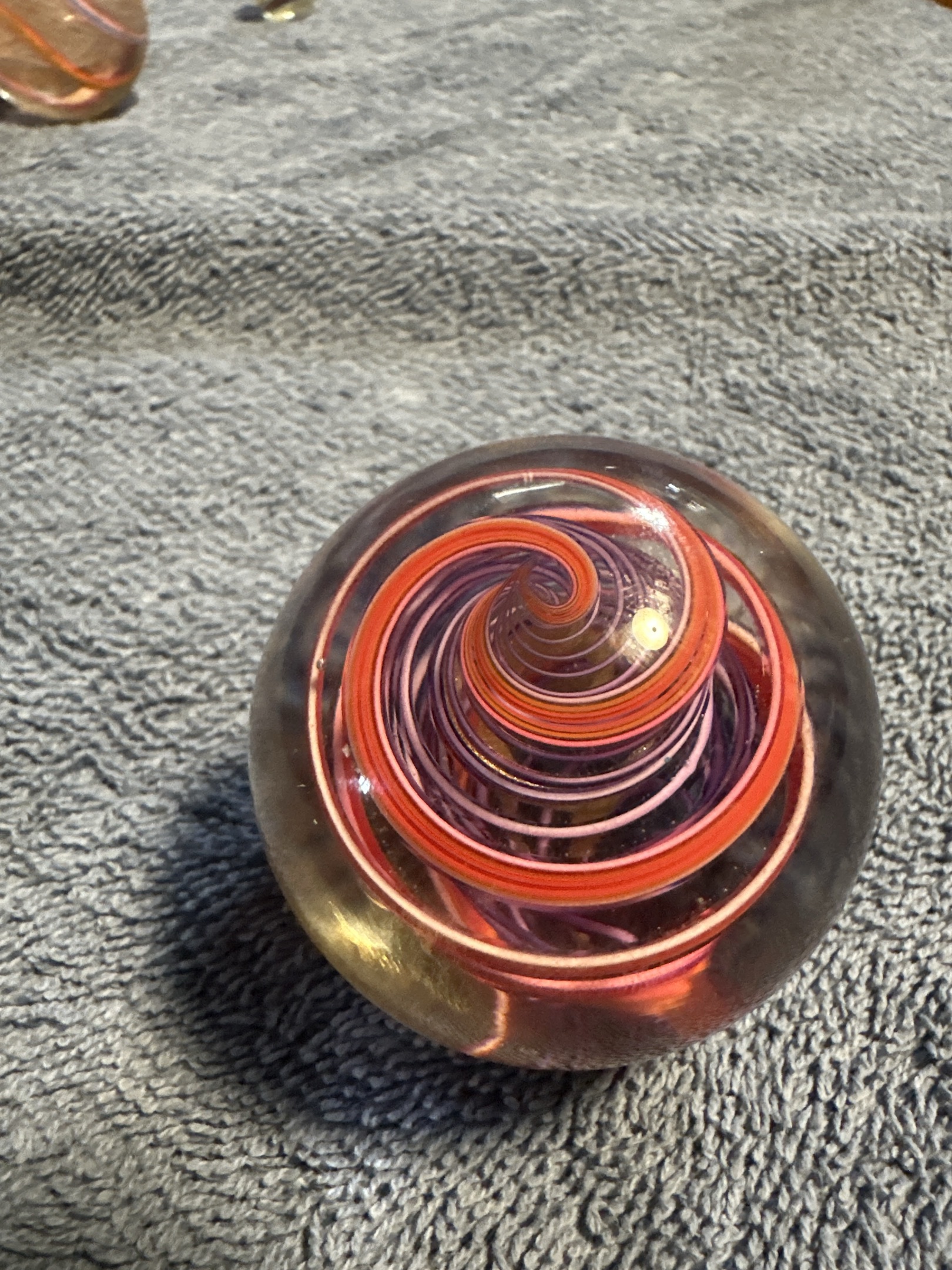 Coral Lavender Tornado Spiral by Contemporary Studio Artisan