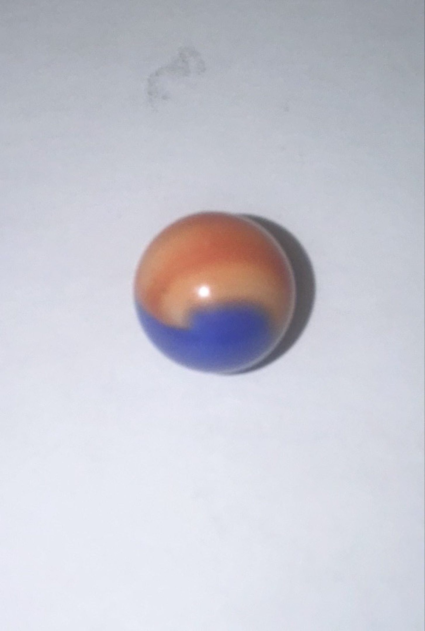 Blue and Orange Patch by Akro Agate Company, identification view