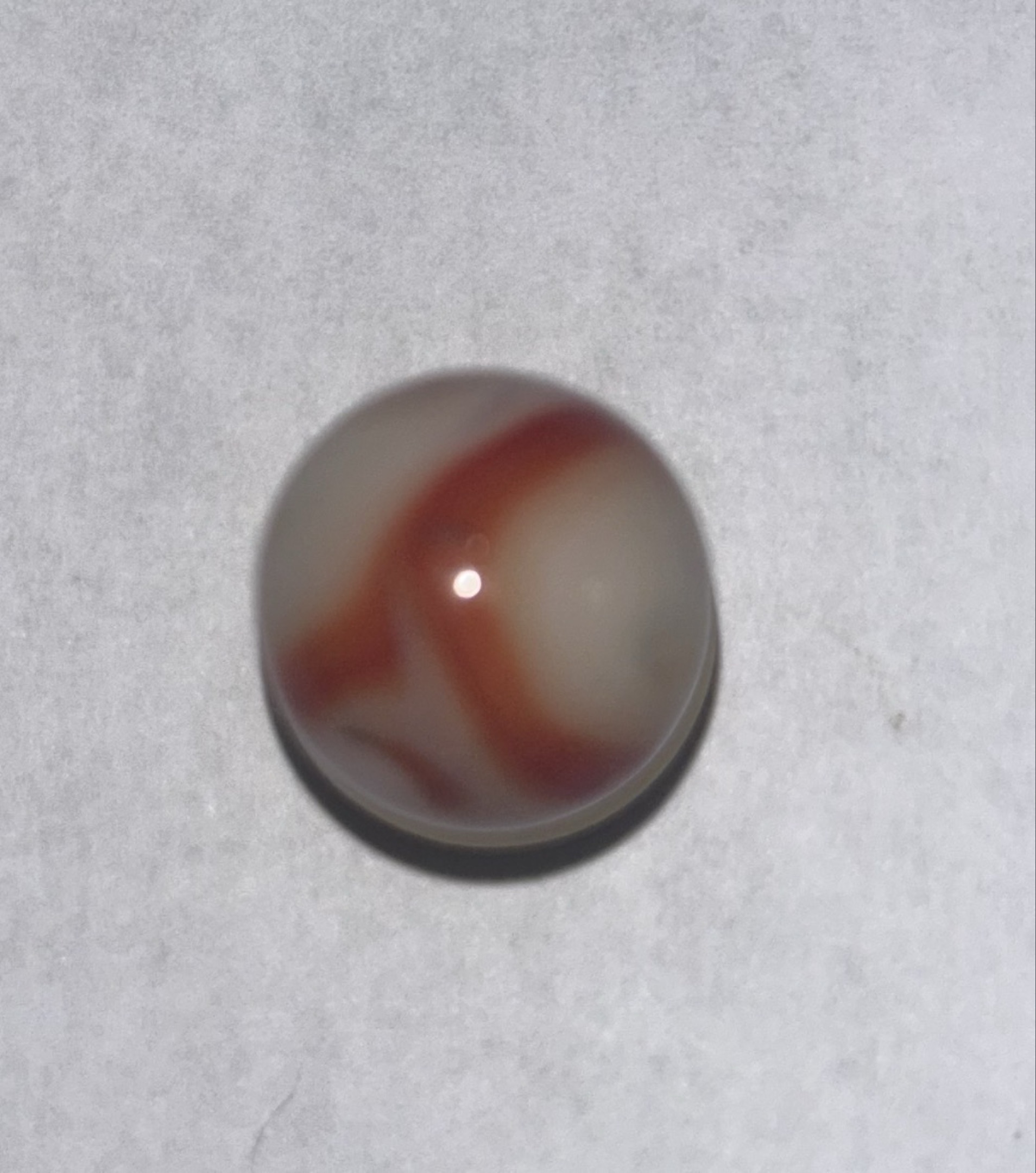 Red & White Swirl (Prize Name) by Akro Agate Company