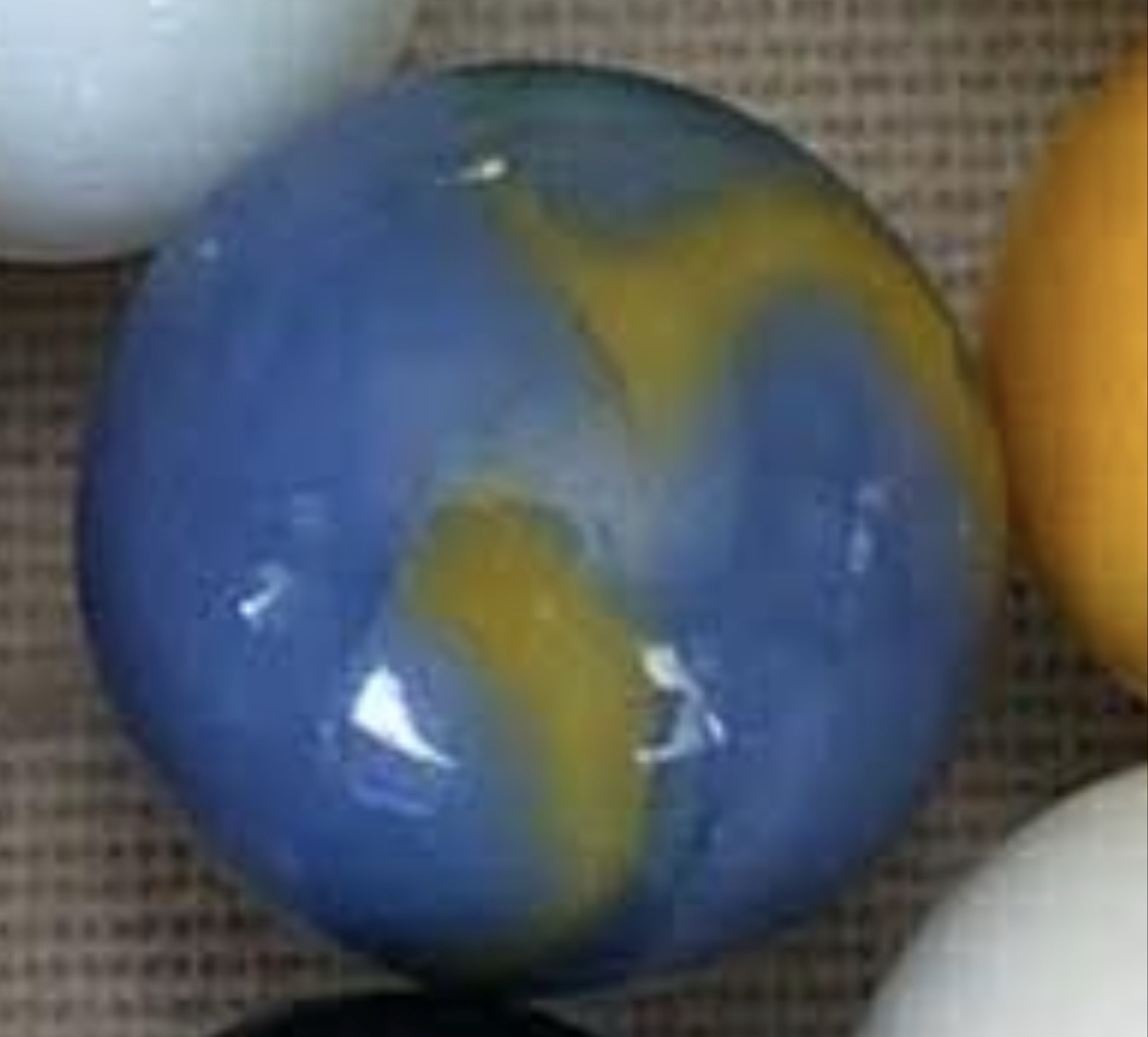 Blue with Yellow Ribbons by Peltier Glass Company