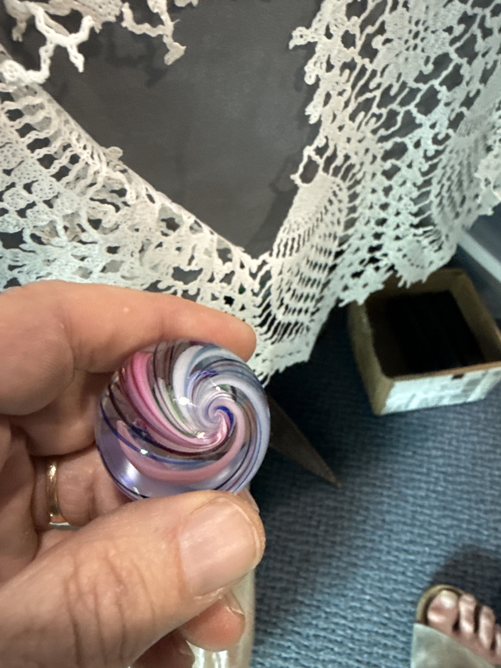 Multi-Color Ribbon Coreless Swirl by Contemporary Studio Art Glass, identification view