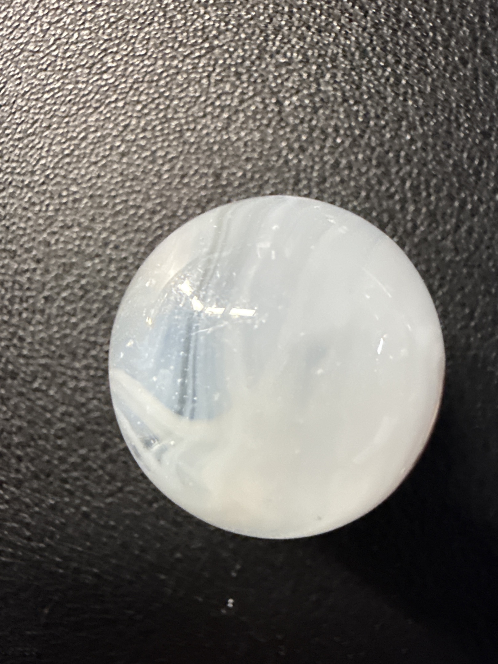 Silver Oxblood Swirl by Akro Agate, identification view