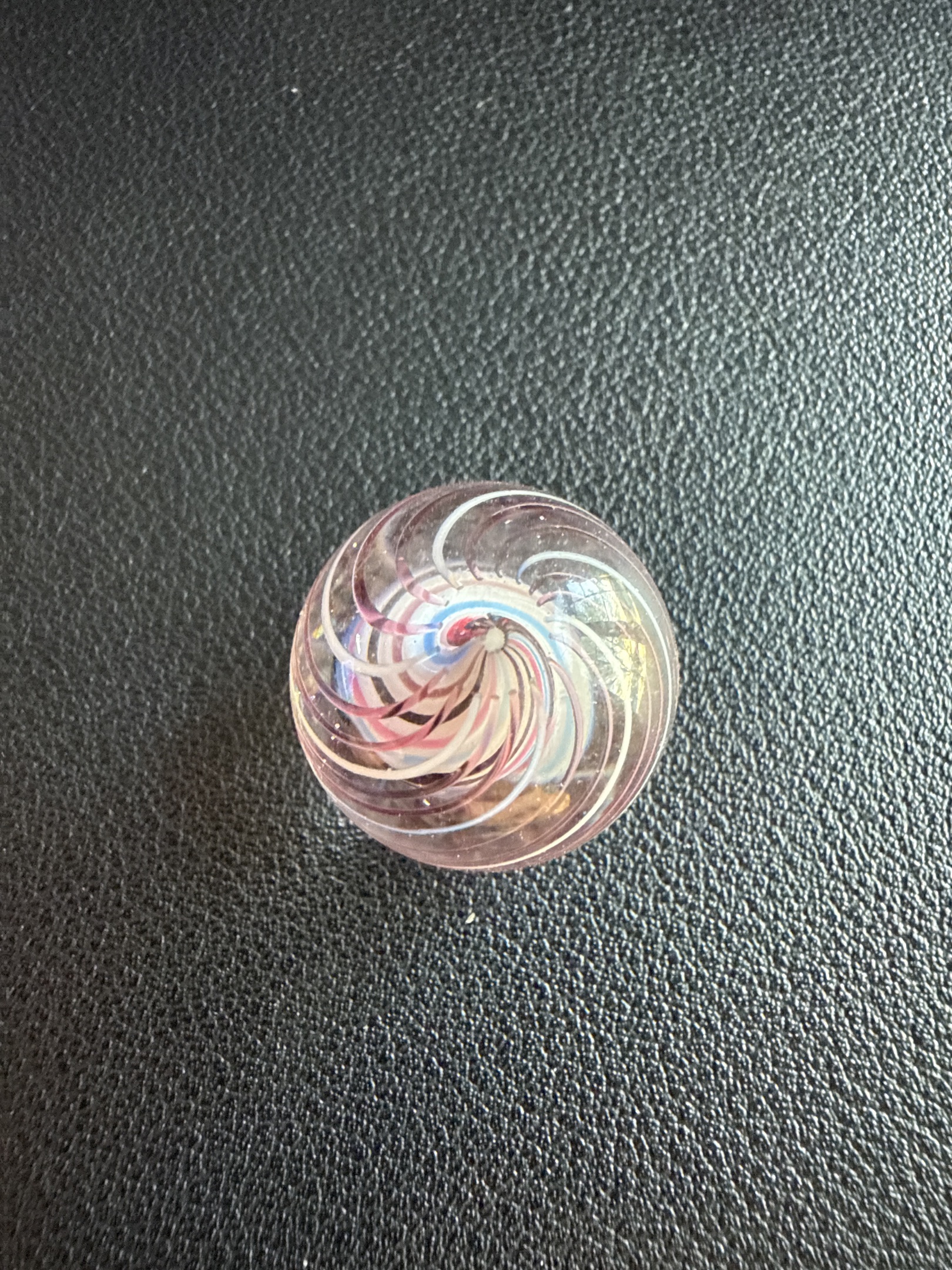 Latticinio Core Swirl (Candy Swirl) by German Glassblowers (Handmade), identification view