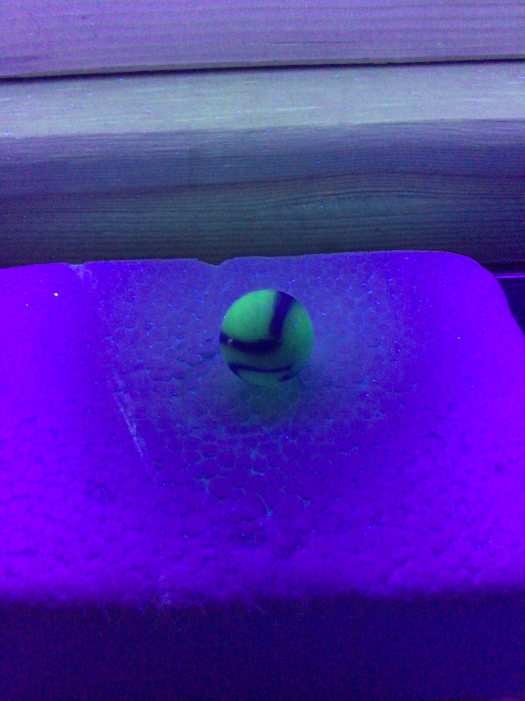Blue and White (Uranium Base) by Akro Agate Company