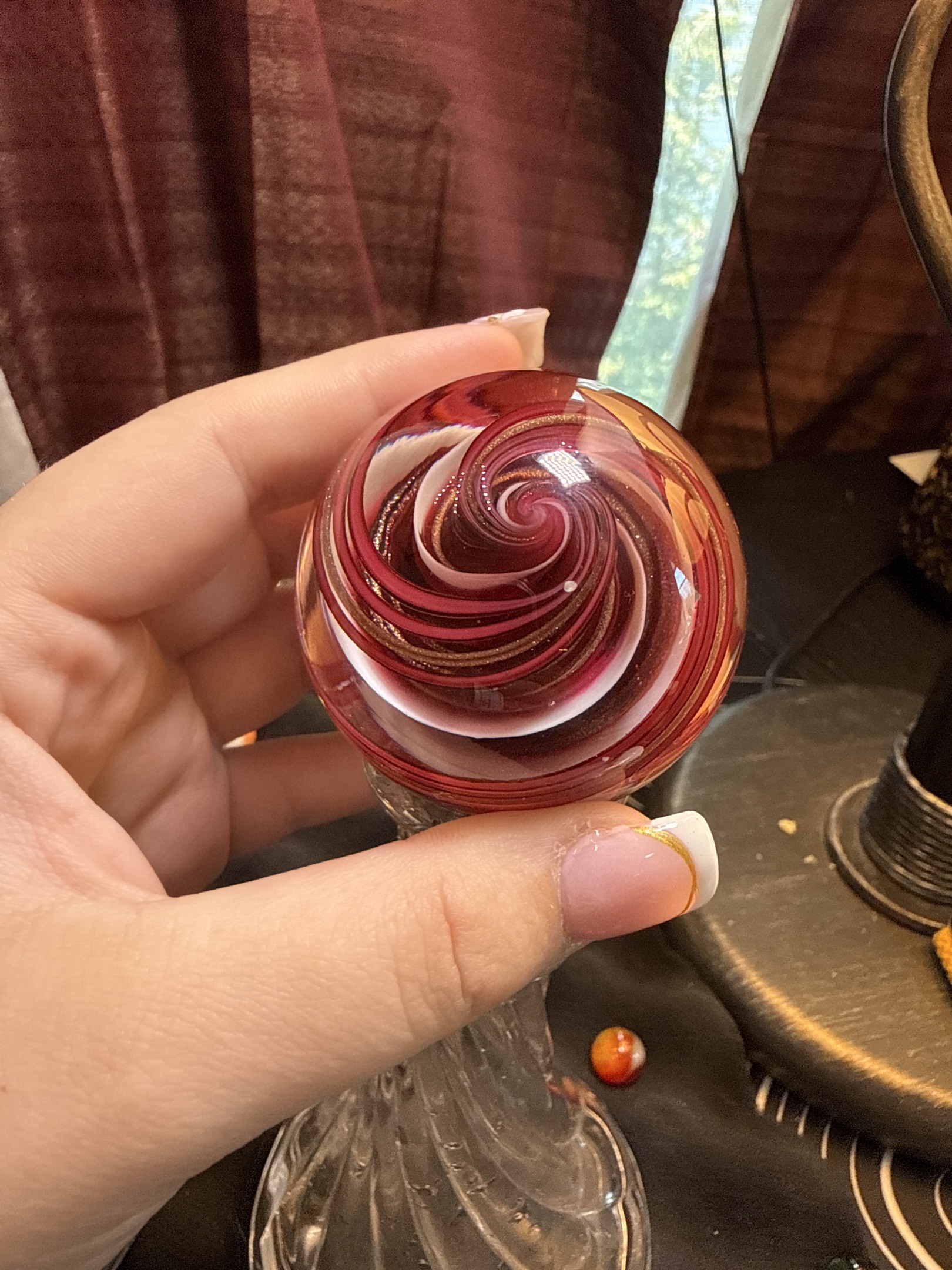 Vortex Swirl with Gold Aventurine by John Hamon Miller, identification view