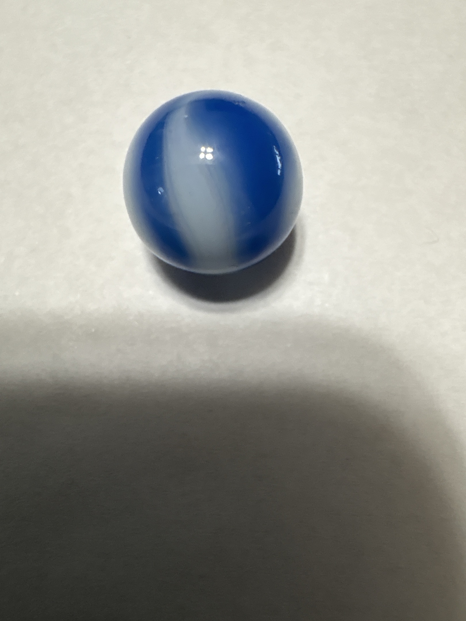 Blue Moon - Blue and White Swirl by Akro Agate, identification view