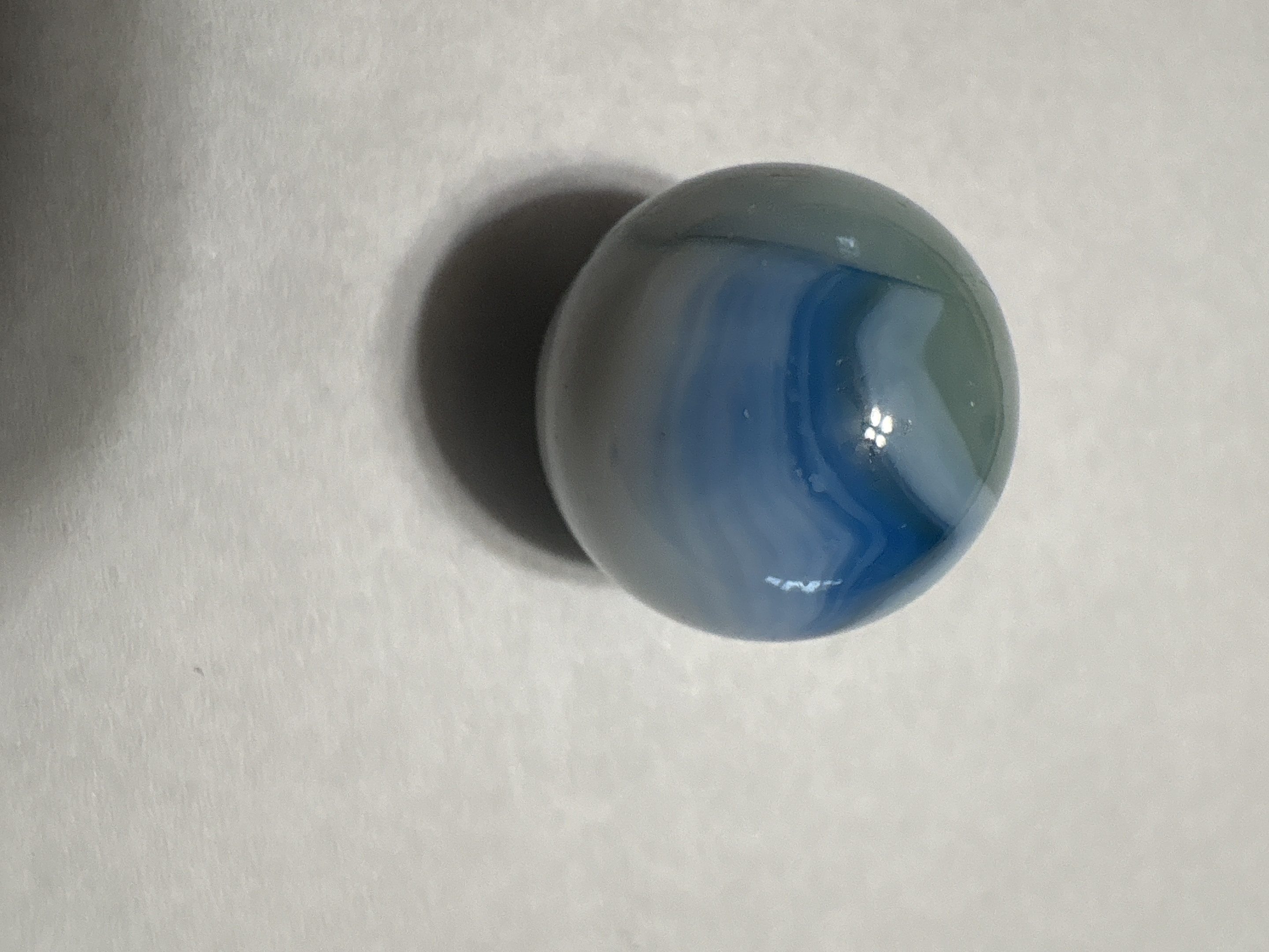Blue Onyx Swirl by Akro Agate, identification view