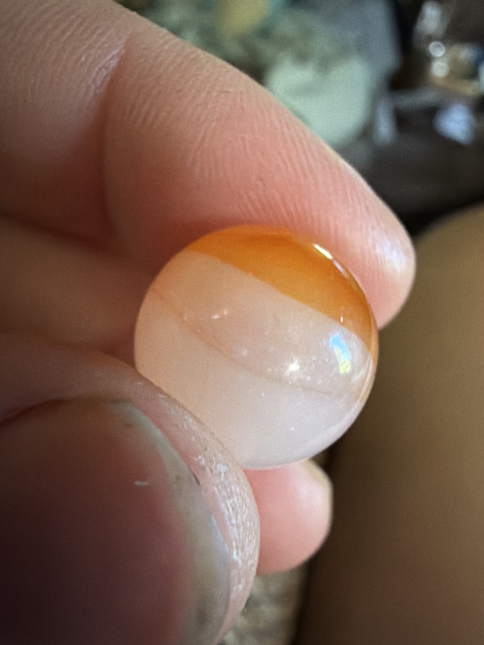 All-Red (Yellow/Orange Variant) by Vitro Agate Company, identification view