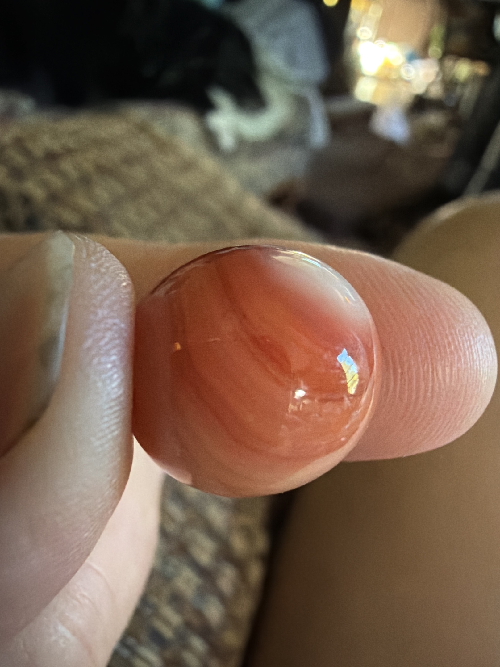 Orange and White Corkscrew / Spiral by Akro Agate, identification view