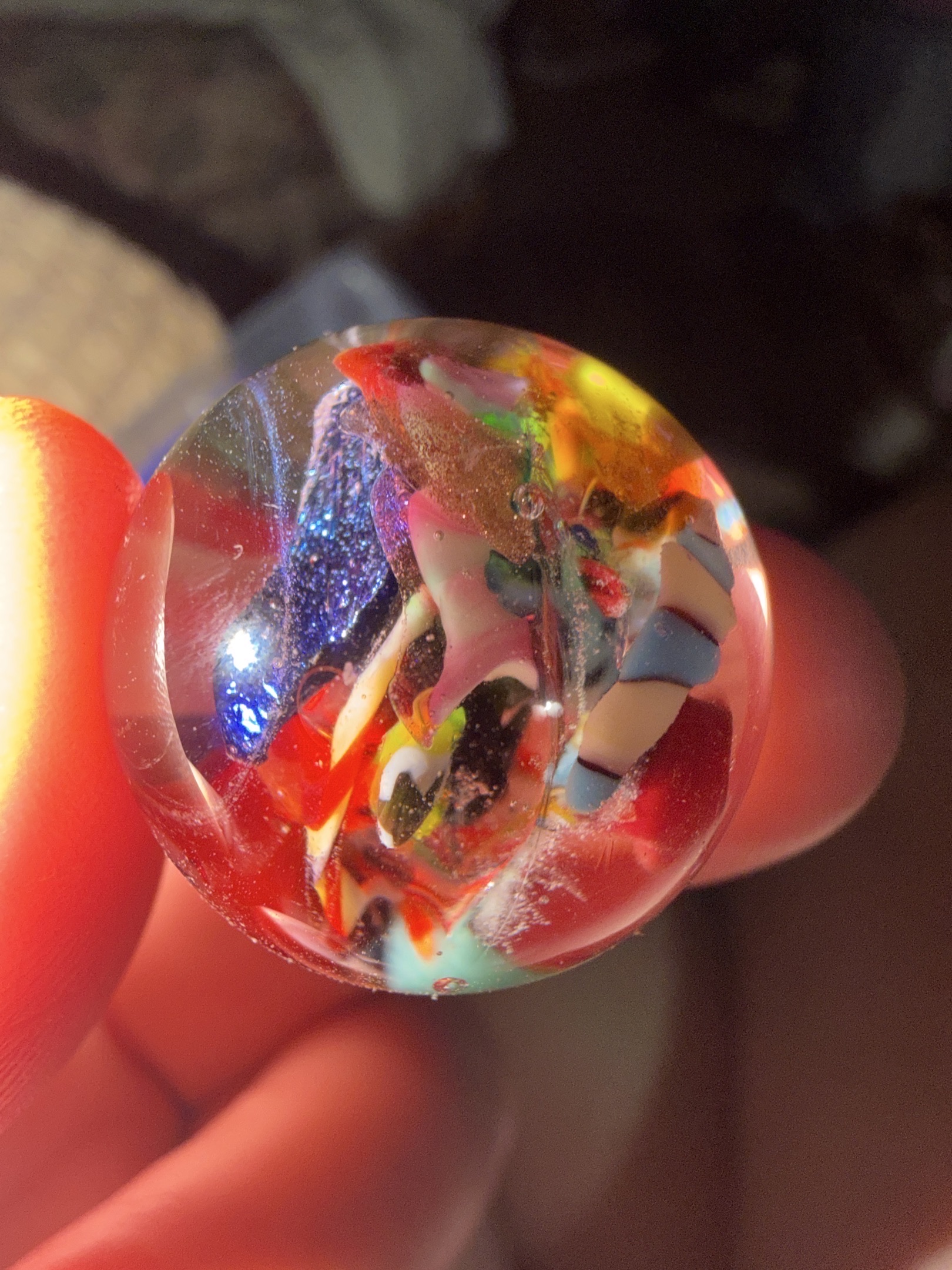 Dichroic Vortex / Image Marble by Contemporary Art Glass Artist, identification view